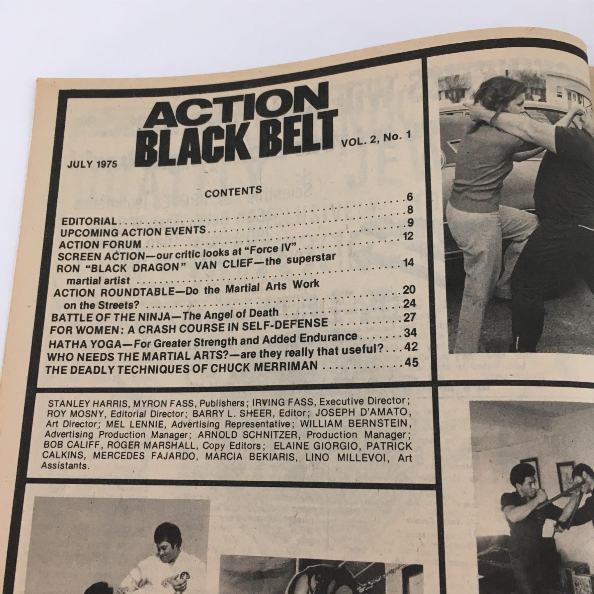 Action Black Belt Magazine July 1975 Ron "Black Dragon" Van Clief No Label