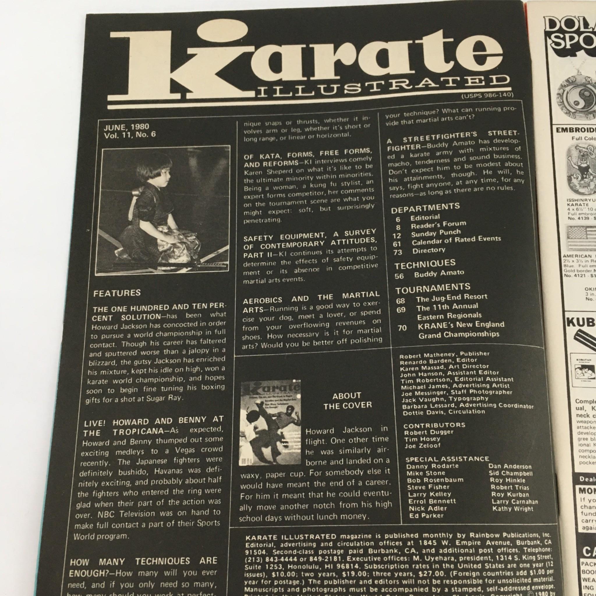 Karate Illustrated Magazine June 1980 Howard Jackson, Kata, Free Forms No Label