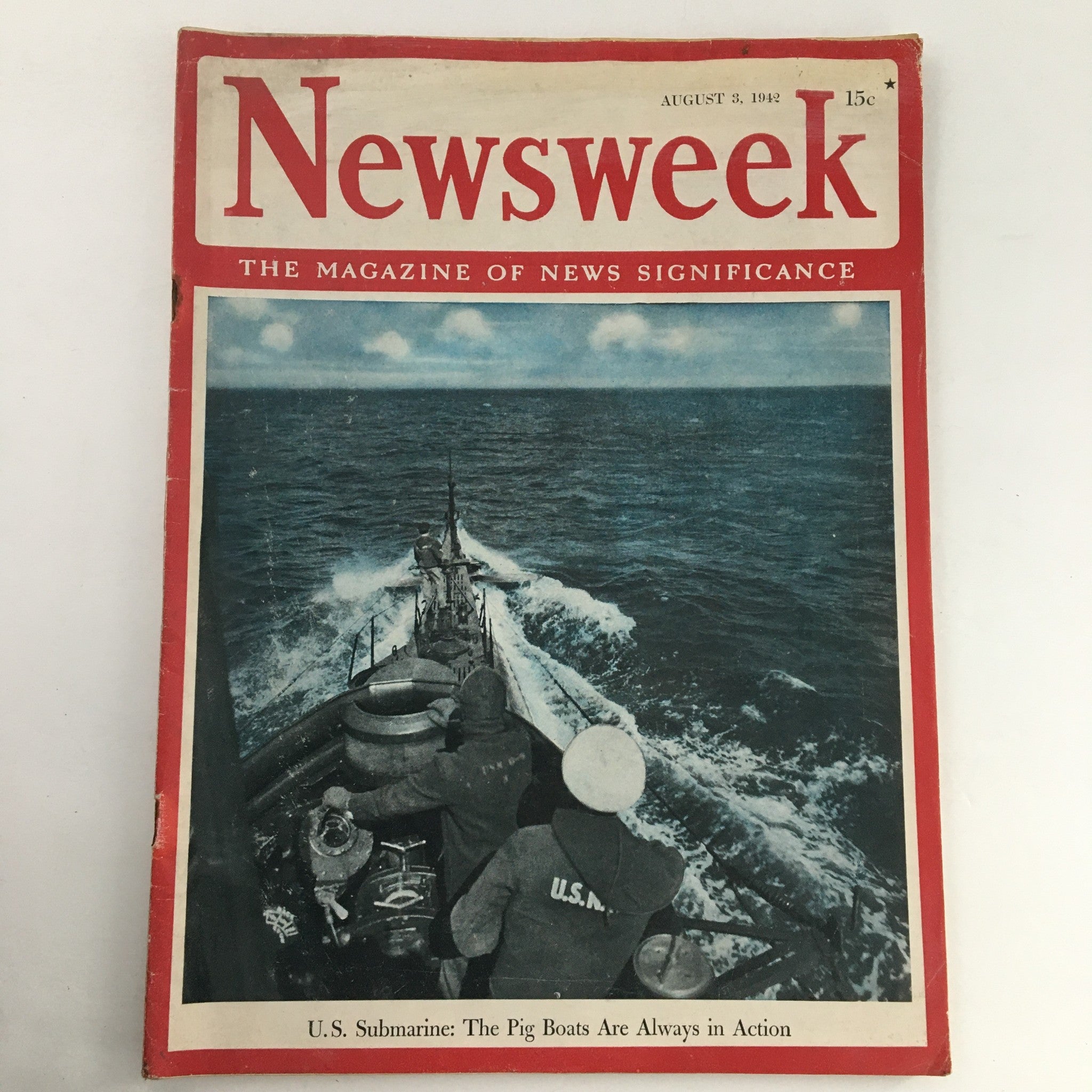 VTG Newsweek Magazine August 3 1942 U.S. Submarine Pig Boats in Action, No Label