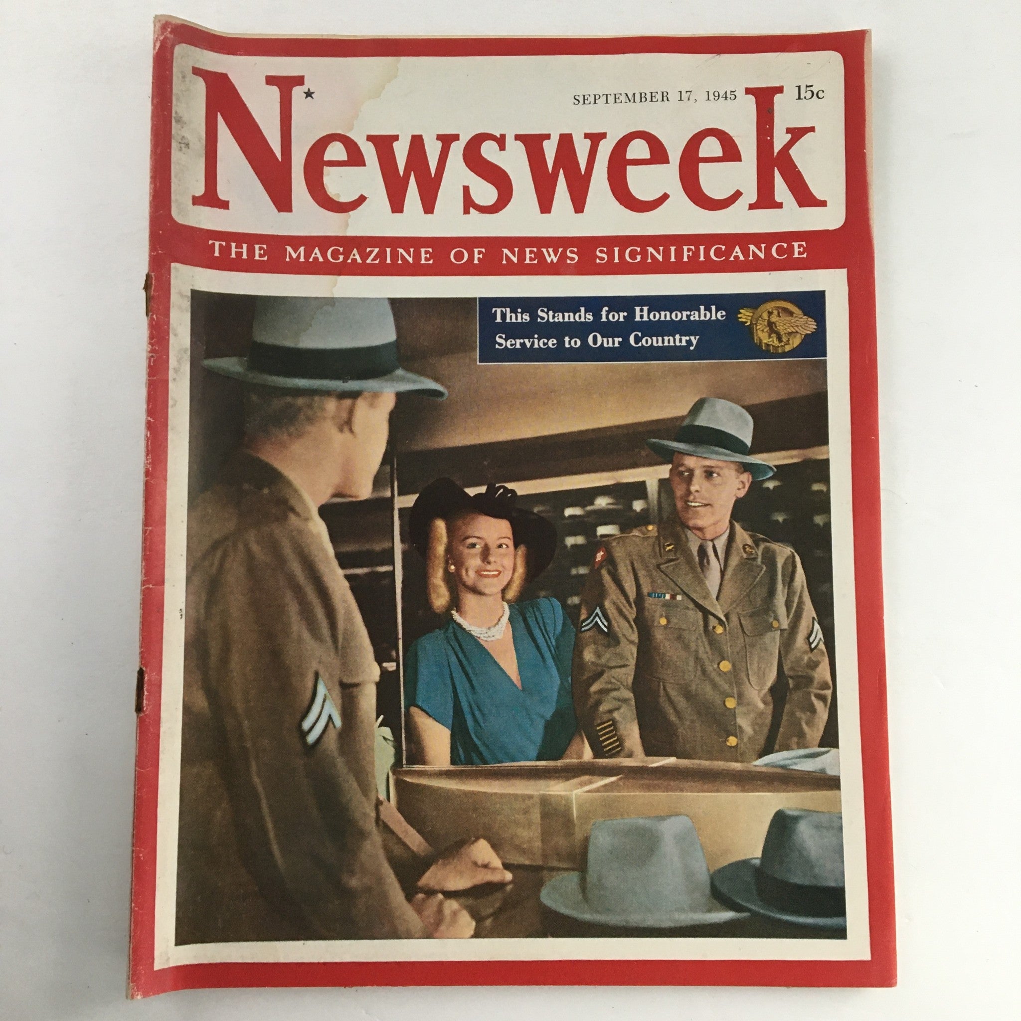 Newsweek Magazine September 17 1945 Honorable Service To Our Country, No Label