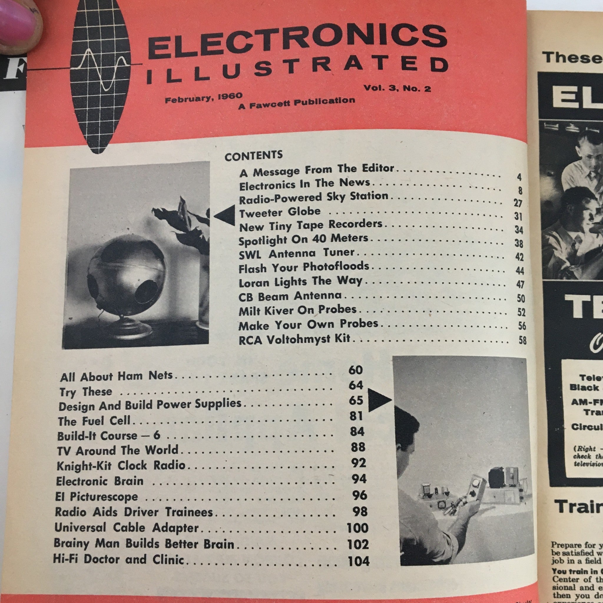 Electronics Illustrated Magazine February 1960 Radio Powered Sky Station Feature