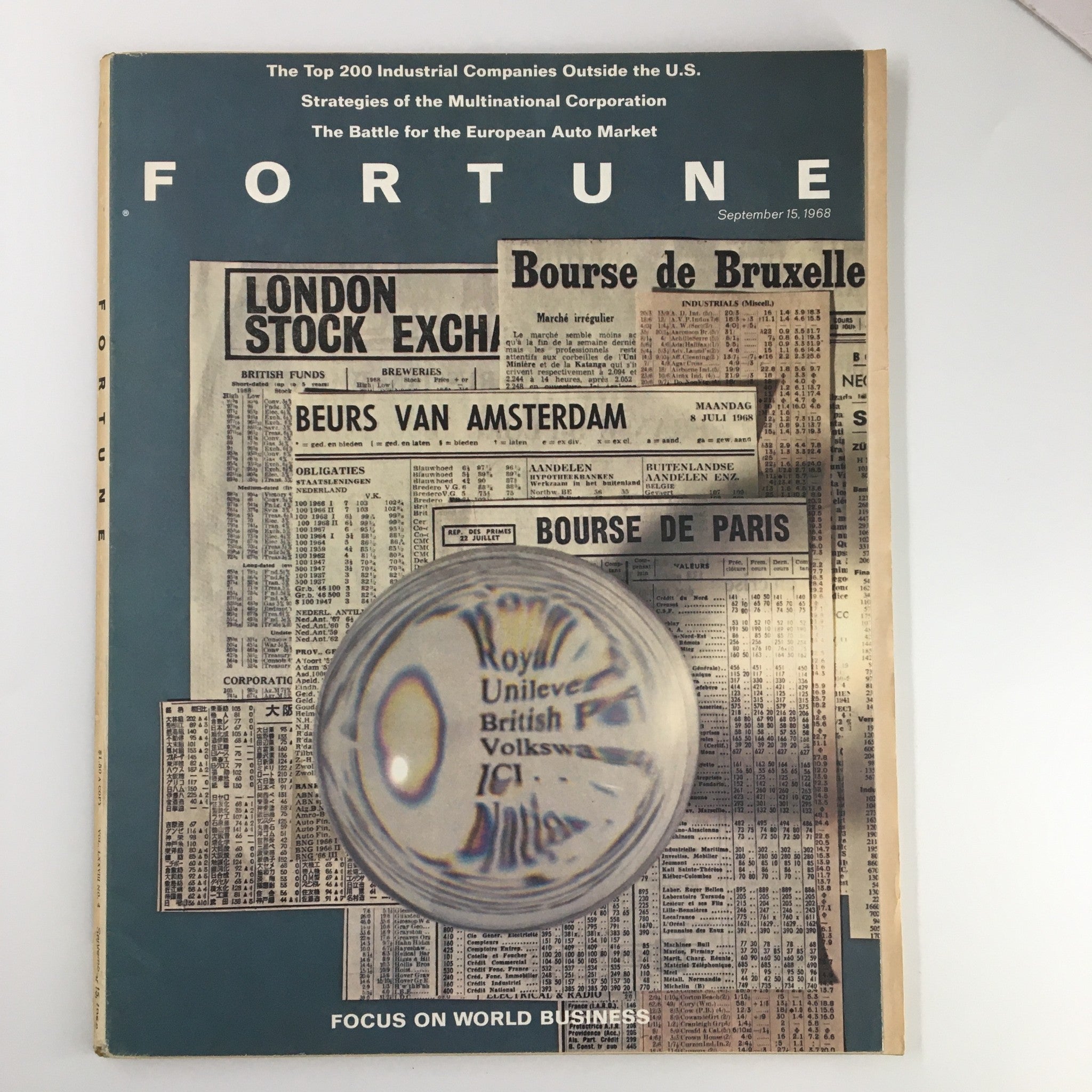 VTG Fortune Magazine September 15 1968 The Bond Americans Can't Buy No Label