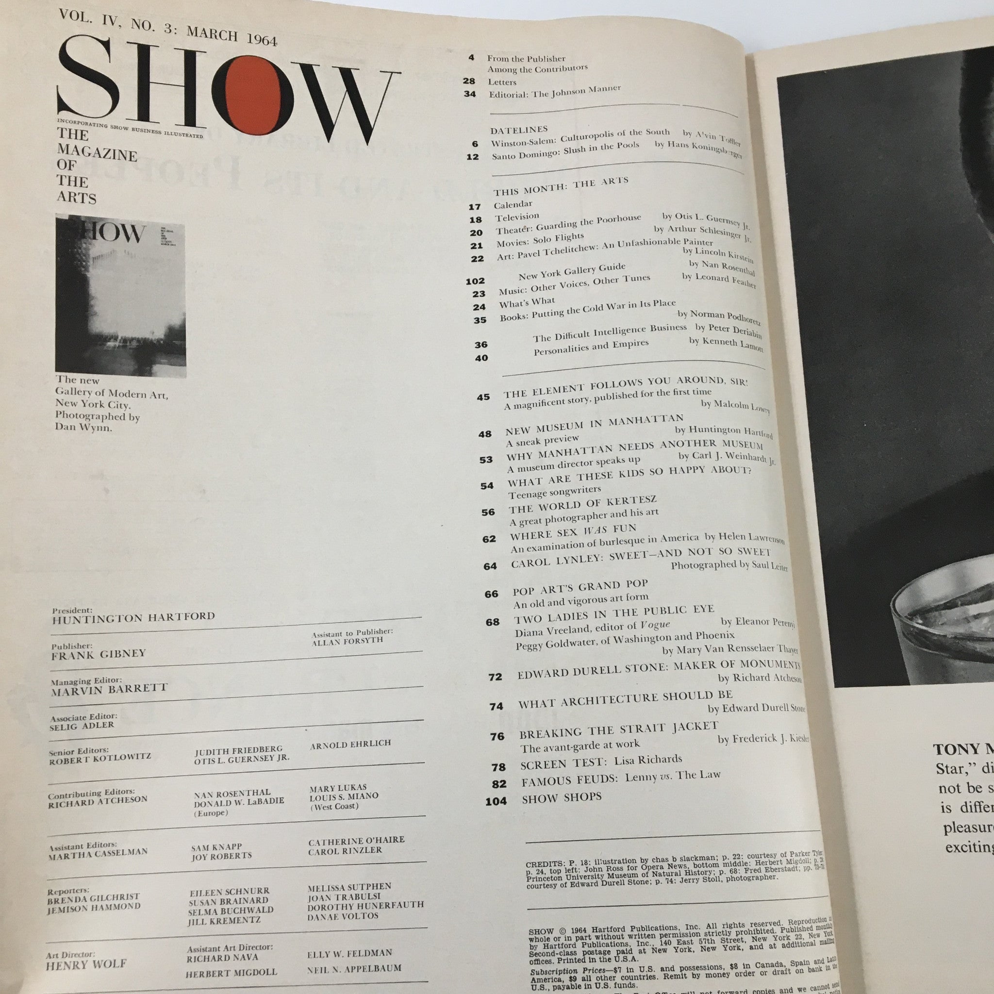 VTG Show Magazine March 1964 New Museum in New York A Sneak Preview No Label