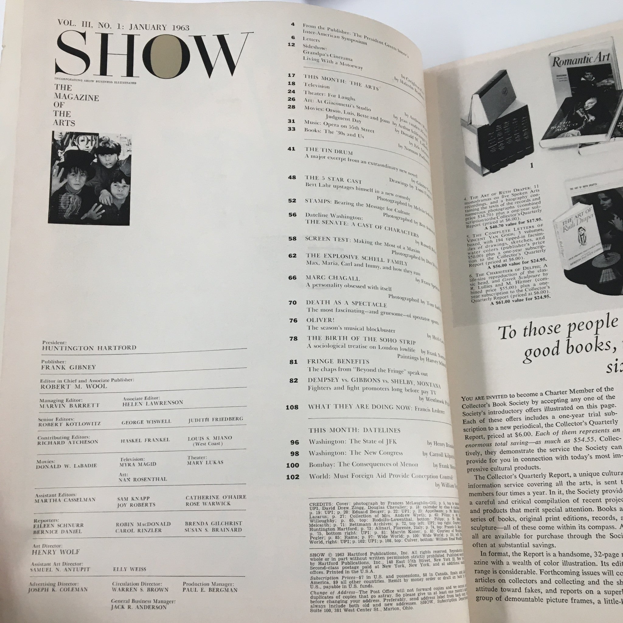 VTG Show Magazine January 1963 The Kids From "Oliver" Looks in Broadway No Label