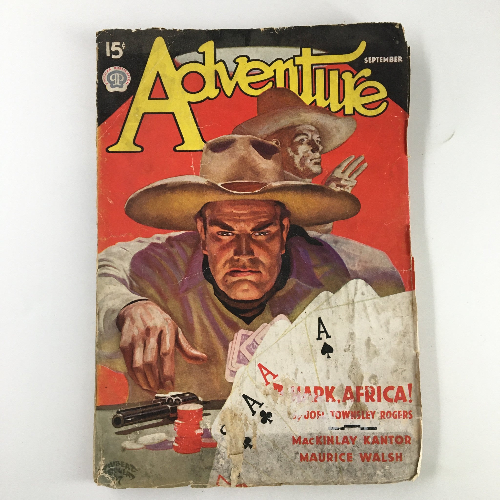 VTG Adventure Magazine September 1937 Hark Africa A Novelette No Label