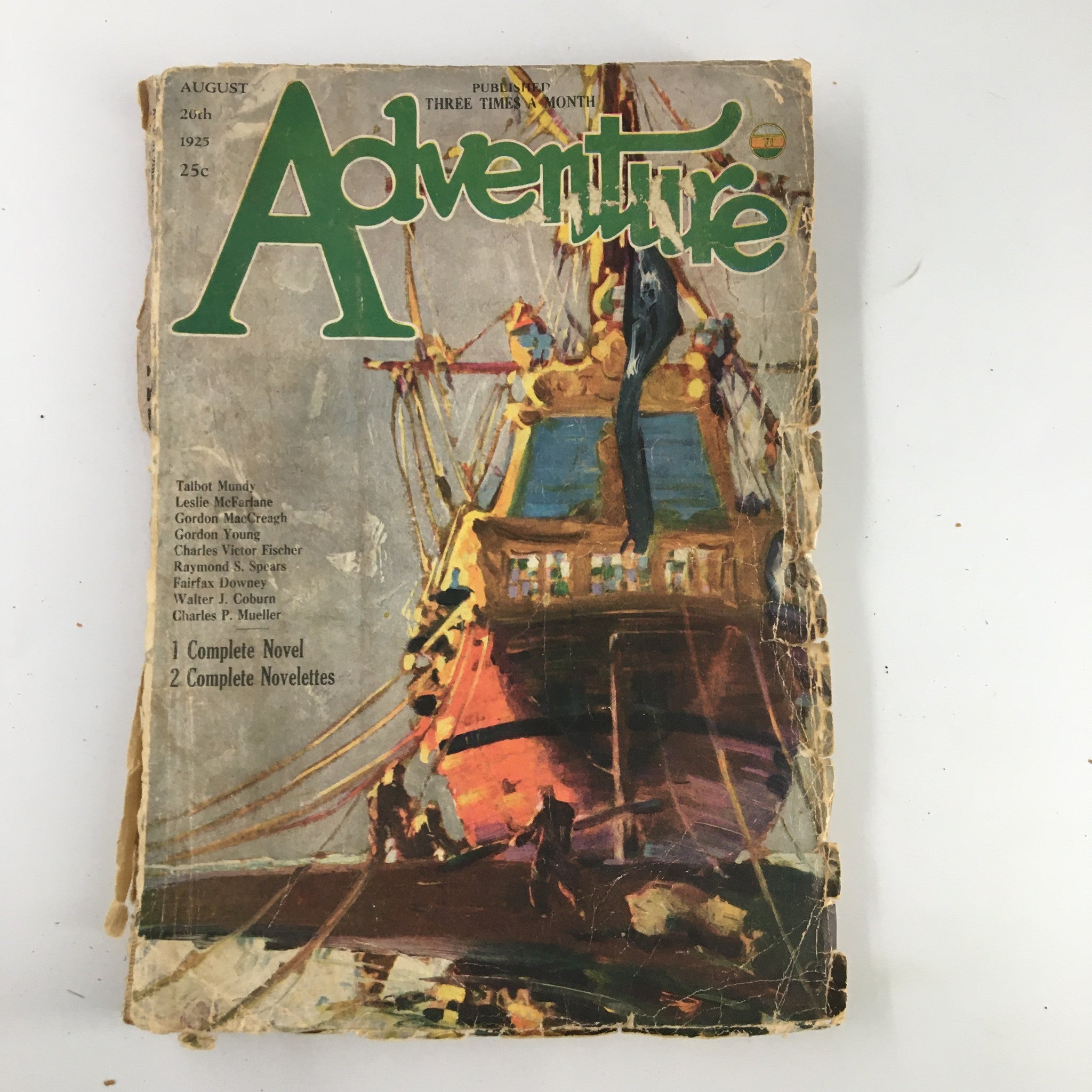 VTG Adventure Magazine August 20 1925 Hostages to Luck Complete Novel No Label