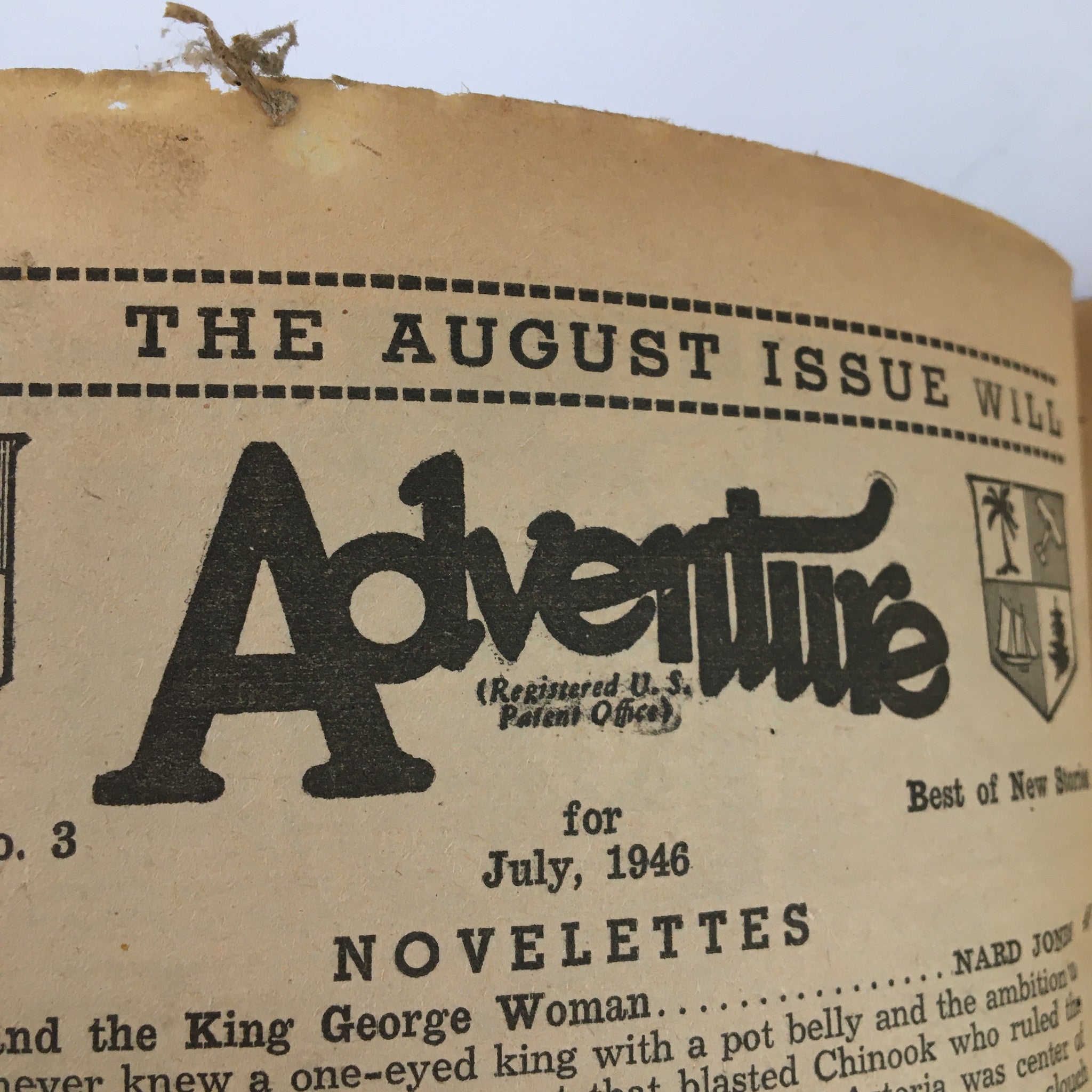 VTG Adventure Magazine July 1946 Comcomly & The King George Woman No Label