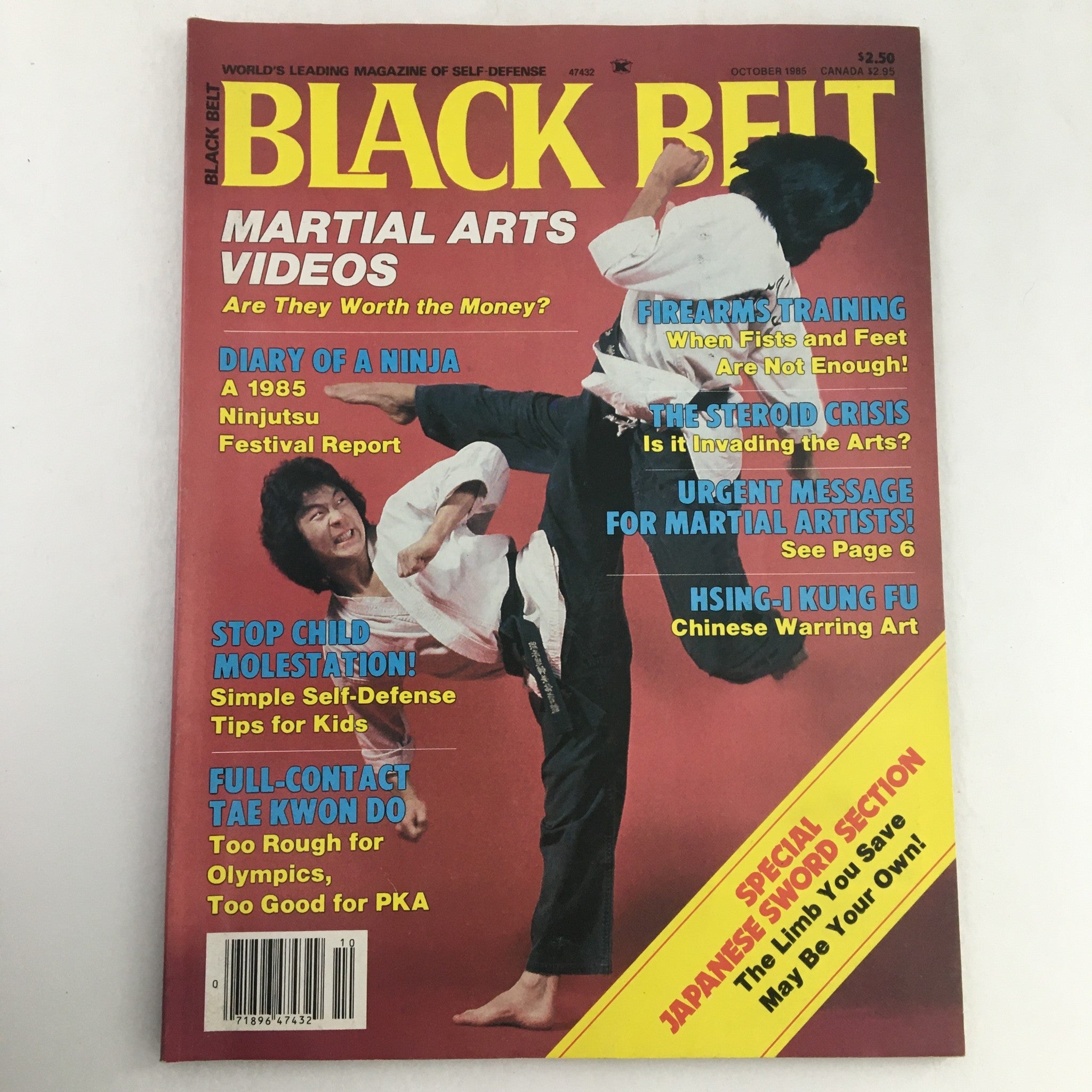 Black Belt Magazine October 1985 Simple Self-Defense Tips for Kids, No Label