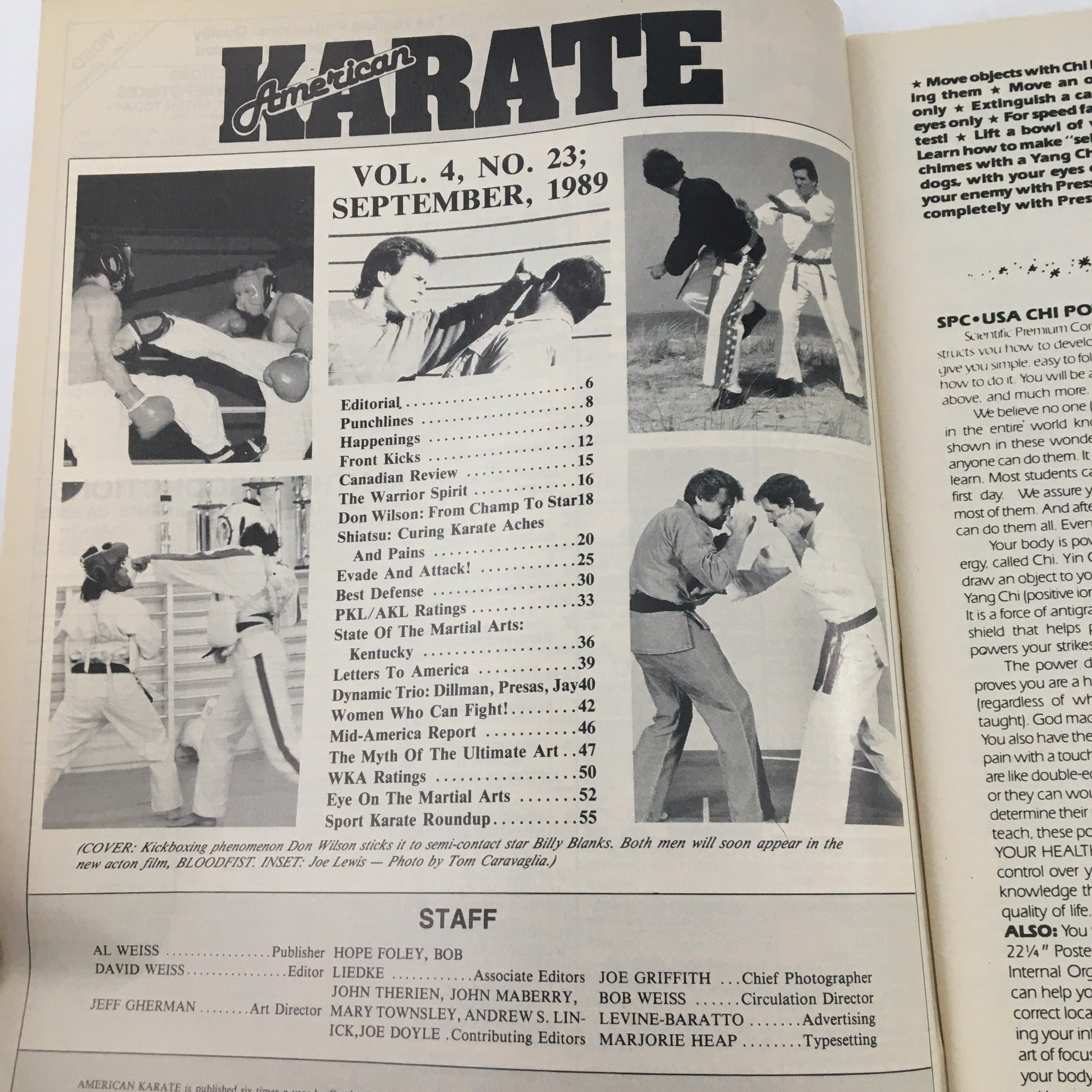 American Karate Magazine Vol 4 #23 September 1989 Don Wilson & Billy Blanks