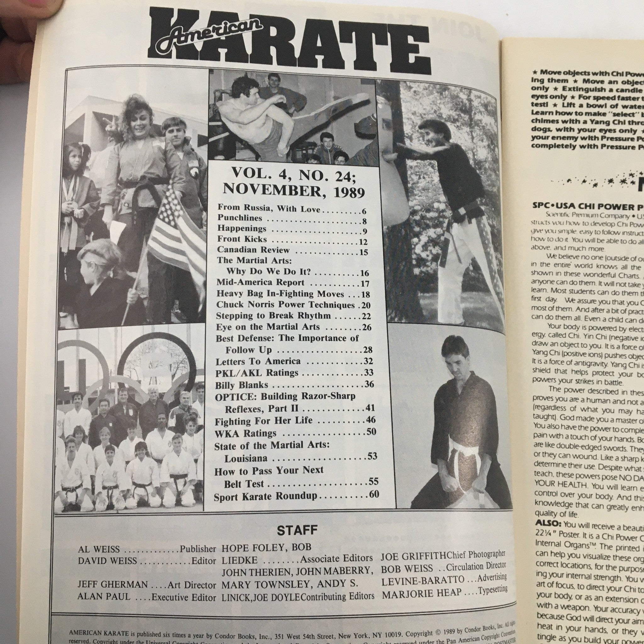 American Karate Magazine Vol 4 #24 November 1989 Chuck Norris & Billy Blanks