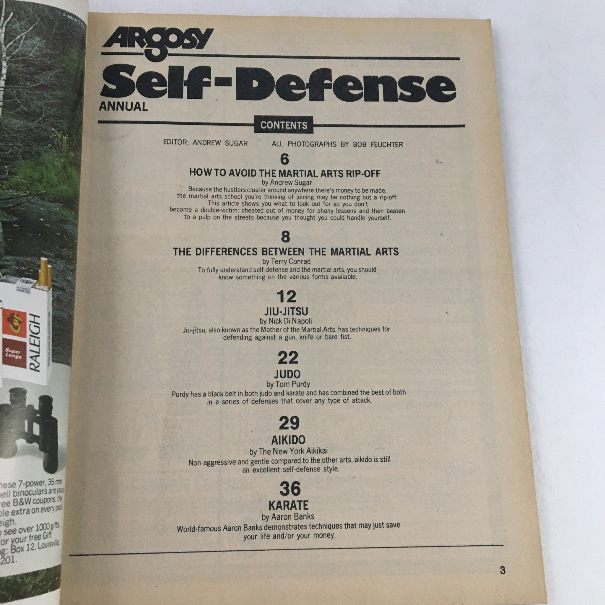 Argosy Self Defense Magazine Annual 1975 Martial Artist Aaron Banks Feature