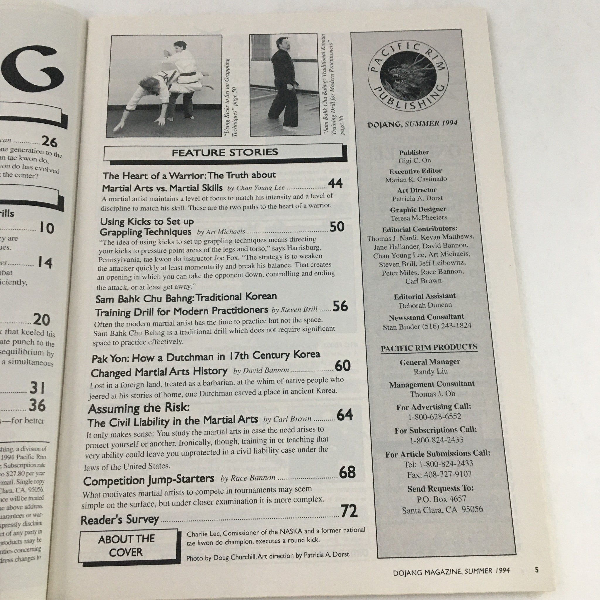 Mudo Dojang Magazine Summer 1994 Karate Champion Charlie Lee Stretches, No Label