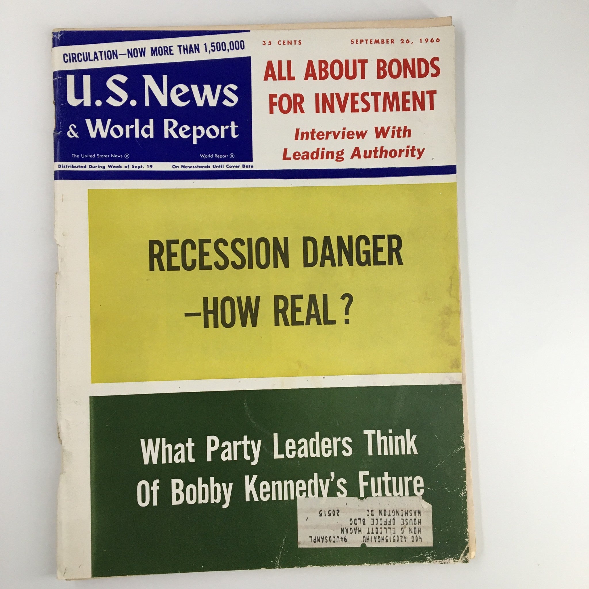 US News & World Report Magazine September 6 1966 All About Bonds for Investment