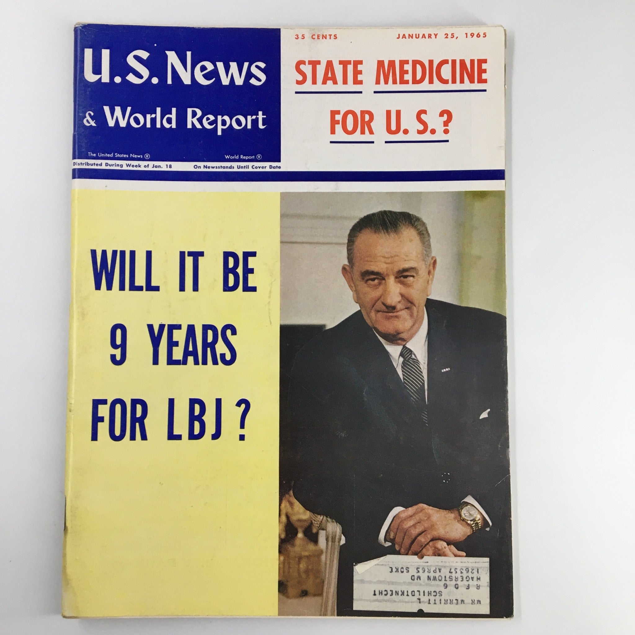 US News & World Report Magazine January 25 1965 9 Years for Lyndon B. Johnson