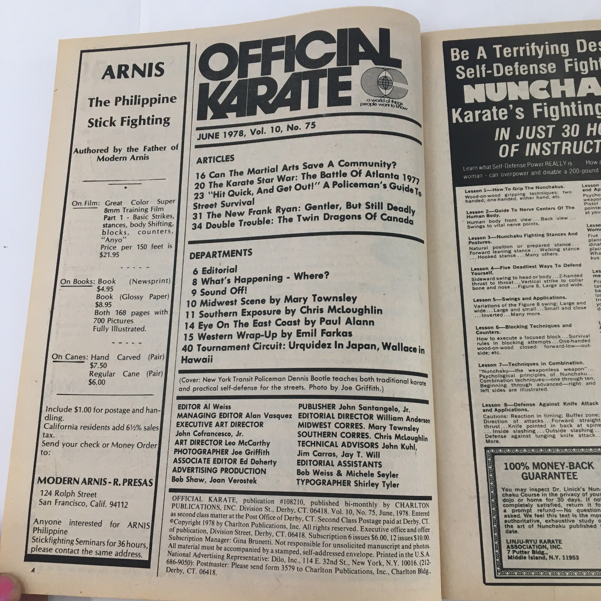 Official Karate Magazine June 1978 Vol 10 #75 Transit Policeman Dennis Bootle