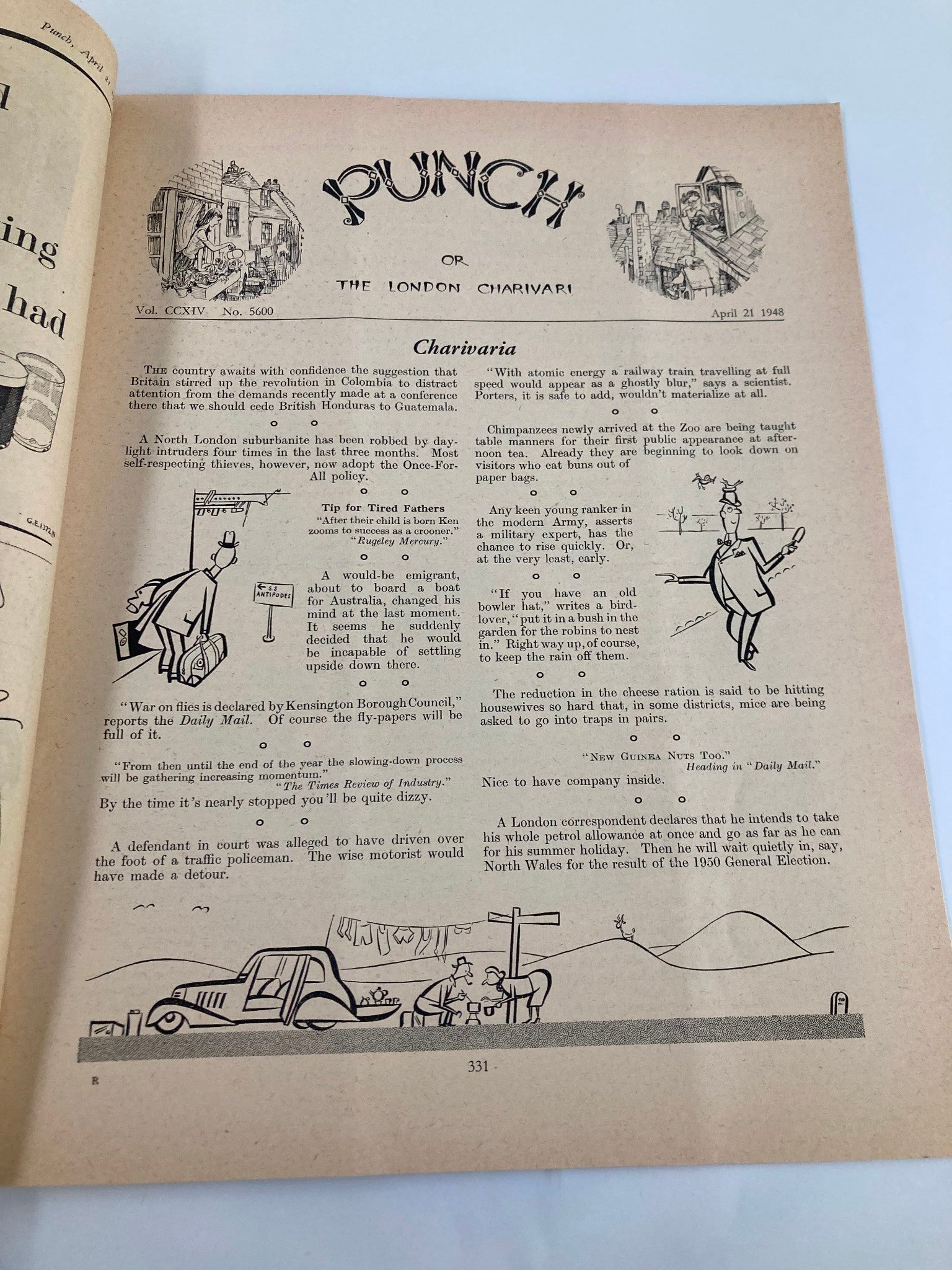 VTG Punch Magazine April 21 1948 #5600 Vol 214 WWII Cartoon & Humour