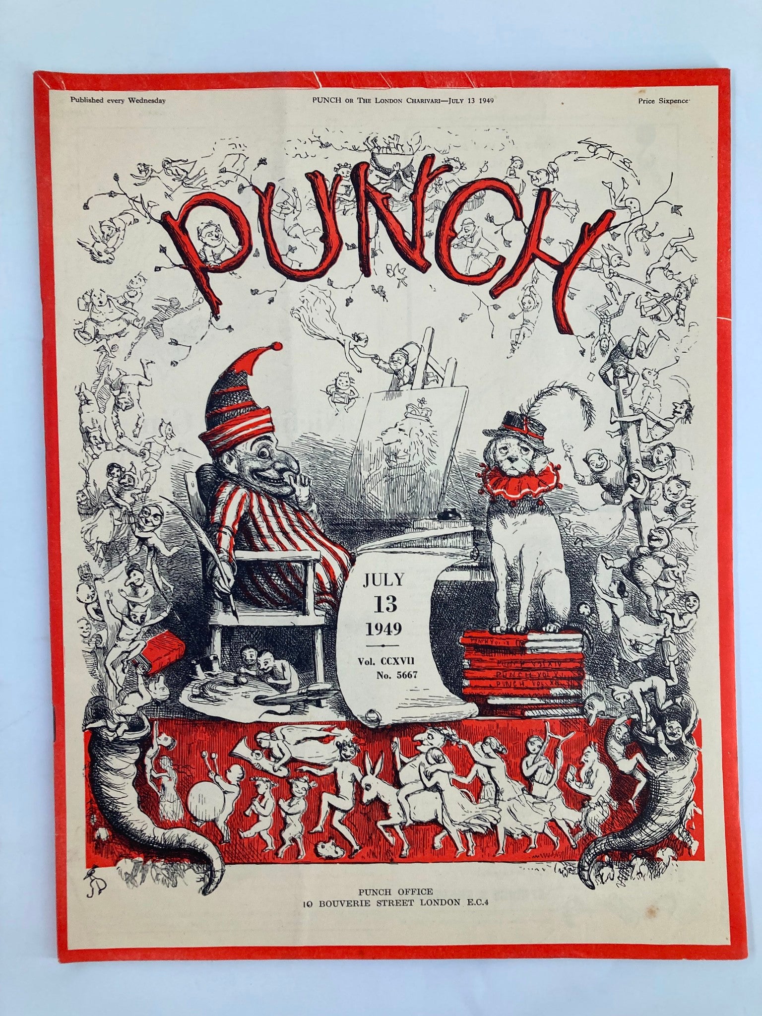 VTG Punch Magazine July 13 1949 #5667 Vol 217 WWII Cartoon & Humour