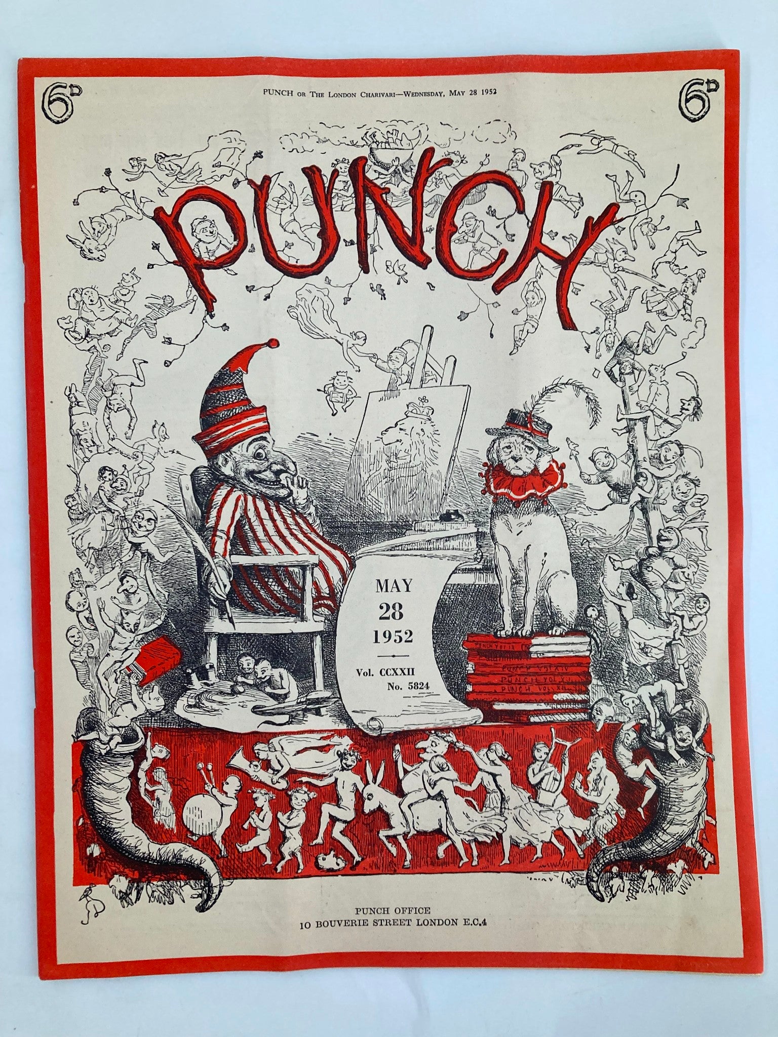 VTG Punch Magazine May 28 1952 #5824 Vol 222 WWII Cartoon & Humour