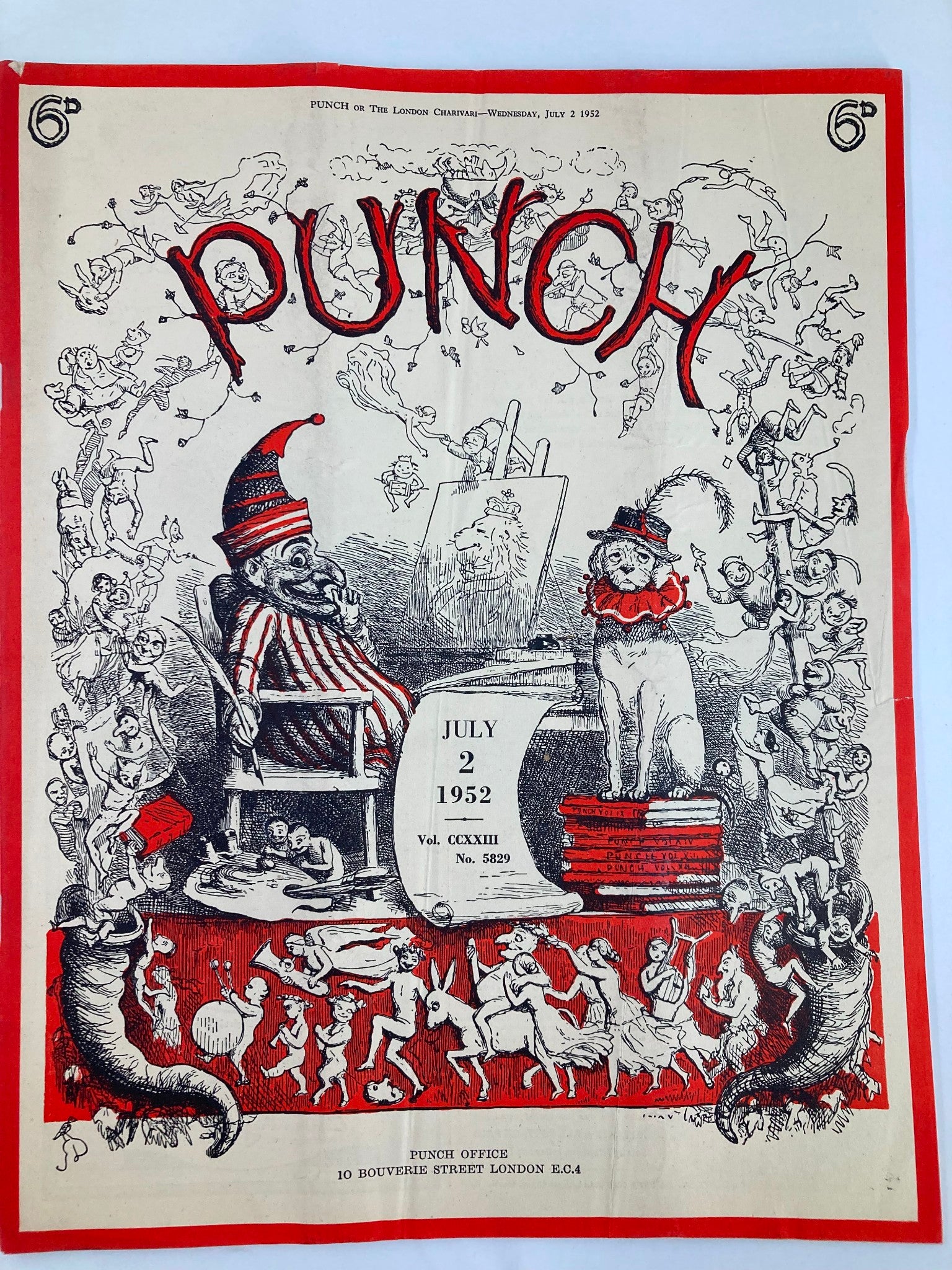 VTG Punch Magazine July 2 1952 #5829 Vol 223 WWII Cartoon & Humour