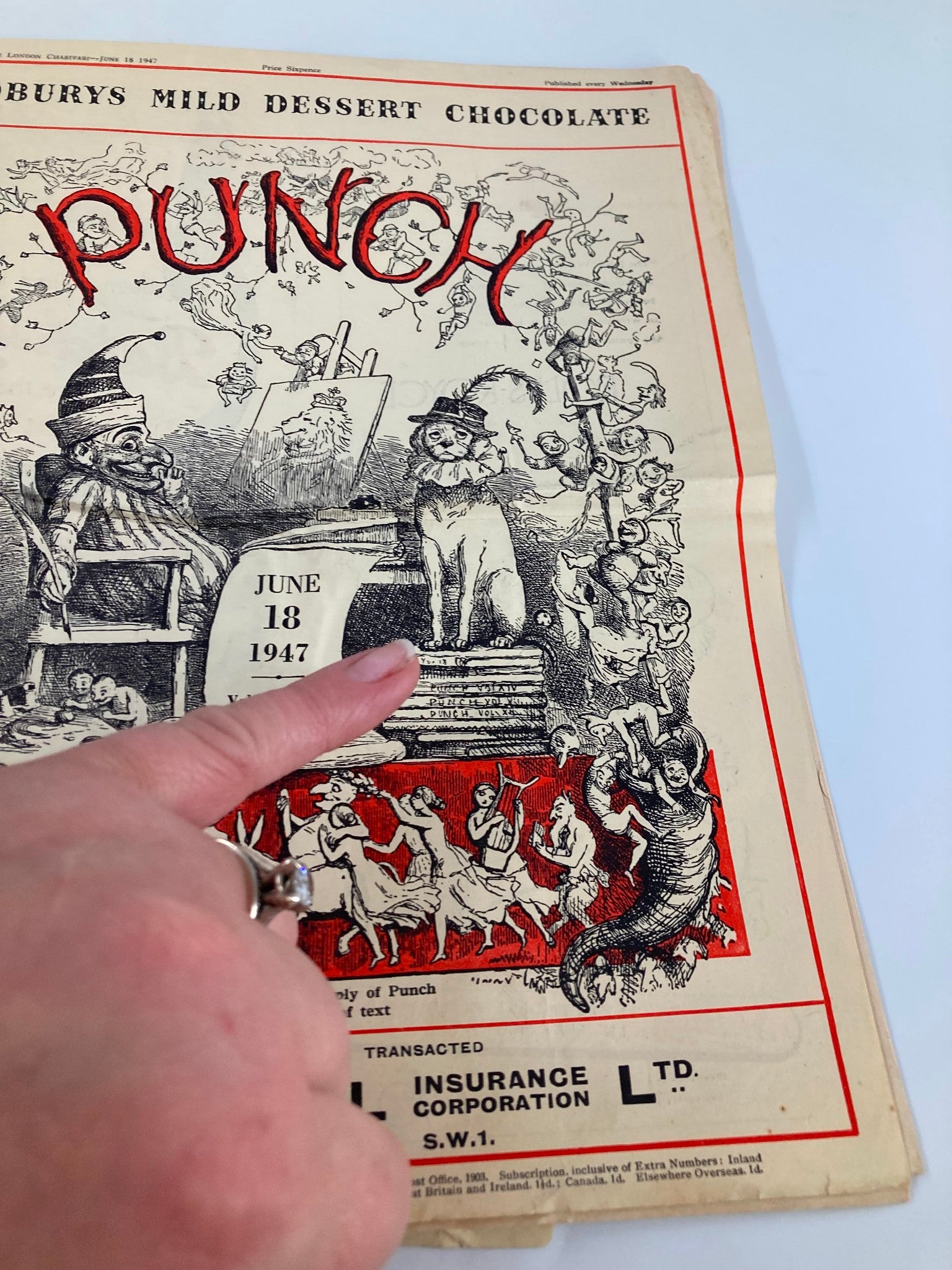 VTG Punch Magazine June 18 1947 #5554 Vol 112 WWII Cartoon & Humour