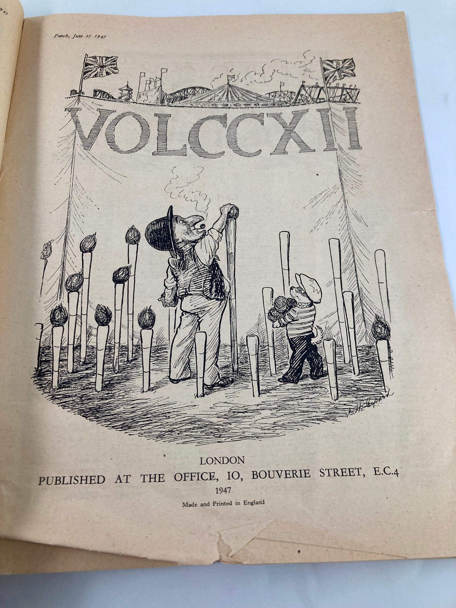 VTG Punch Magazine June 25 1947 #5556 Vol 112 WWII Cartoon & Humour