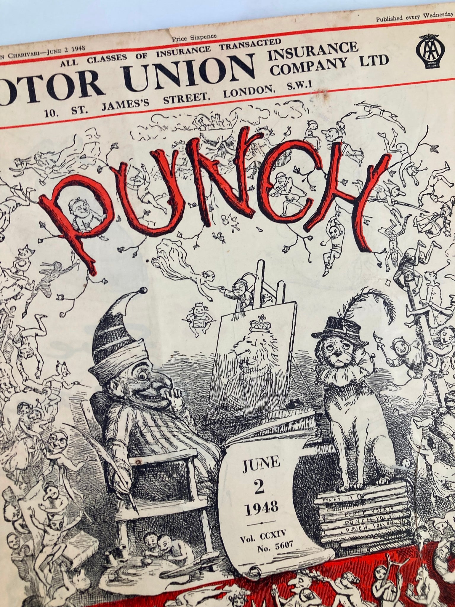 VTG Punch Magazine June 2 1948 #5607 Vol 114 WWII Cartoon & Humour