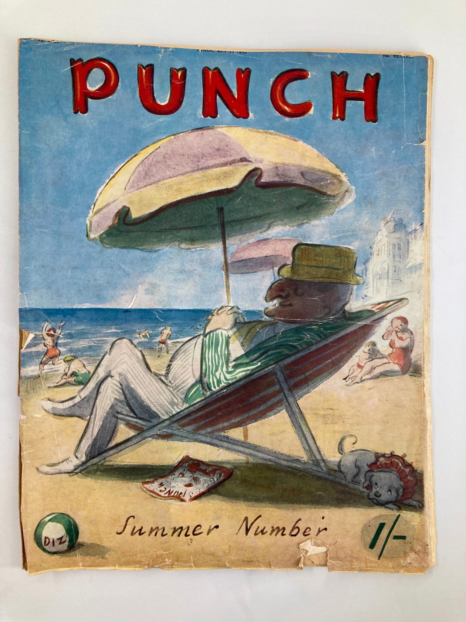 VTG Punch Magazine May 25 1955 Summer Number WWII Cartoon & Humour