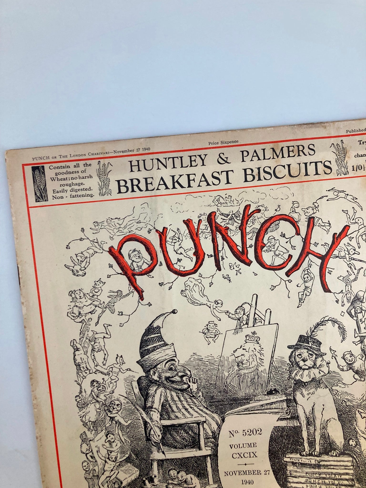 VTG Punch Magazine November 27 1940 #5202 Vol 199 WWII Cartoon & Humour