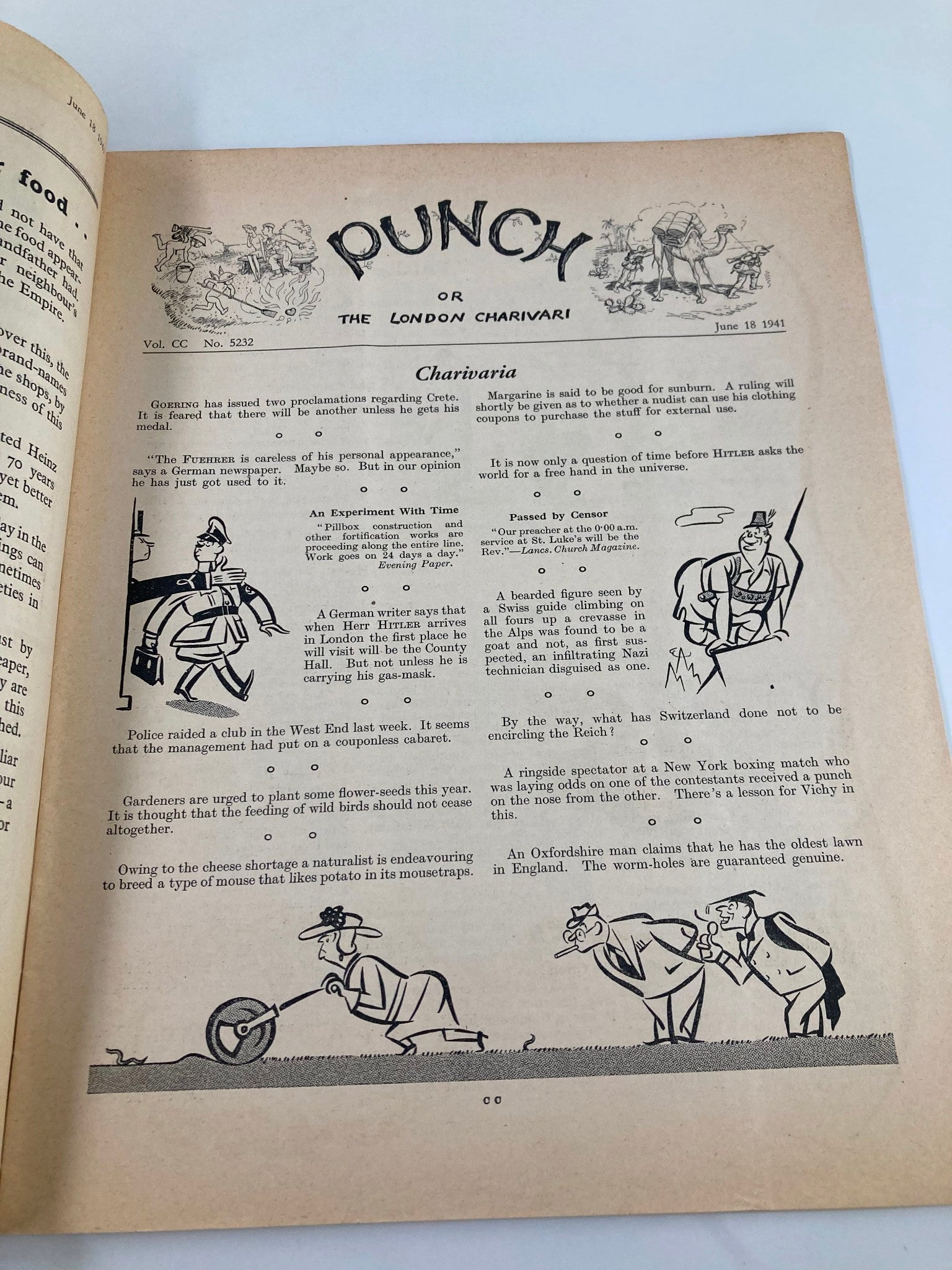 VTG Punch Magazine June 18 1941 #5232 Vol 200 WWII Cartoon & Humour