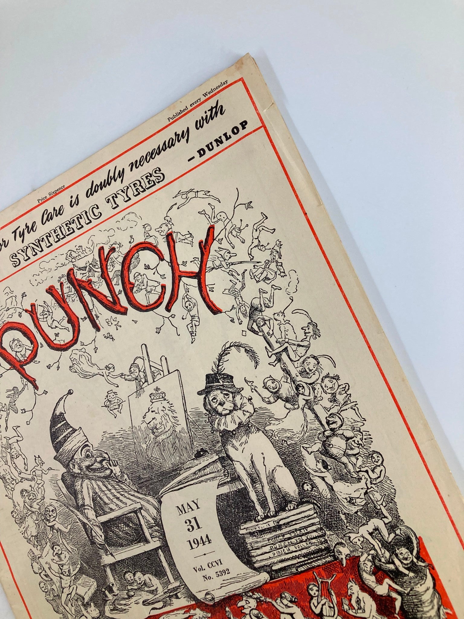 VTG Punch Magazine May 31 1944 #5392 Vol 206 WWII Cartoon & Humour