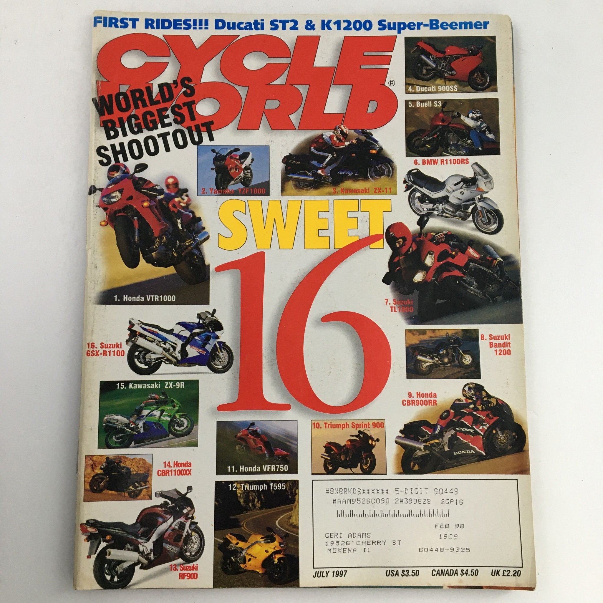 Cycle World Magazine July 1997 Ducati ST2 & K1200 Super-Beemer & Ducati 900SS