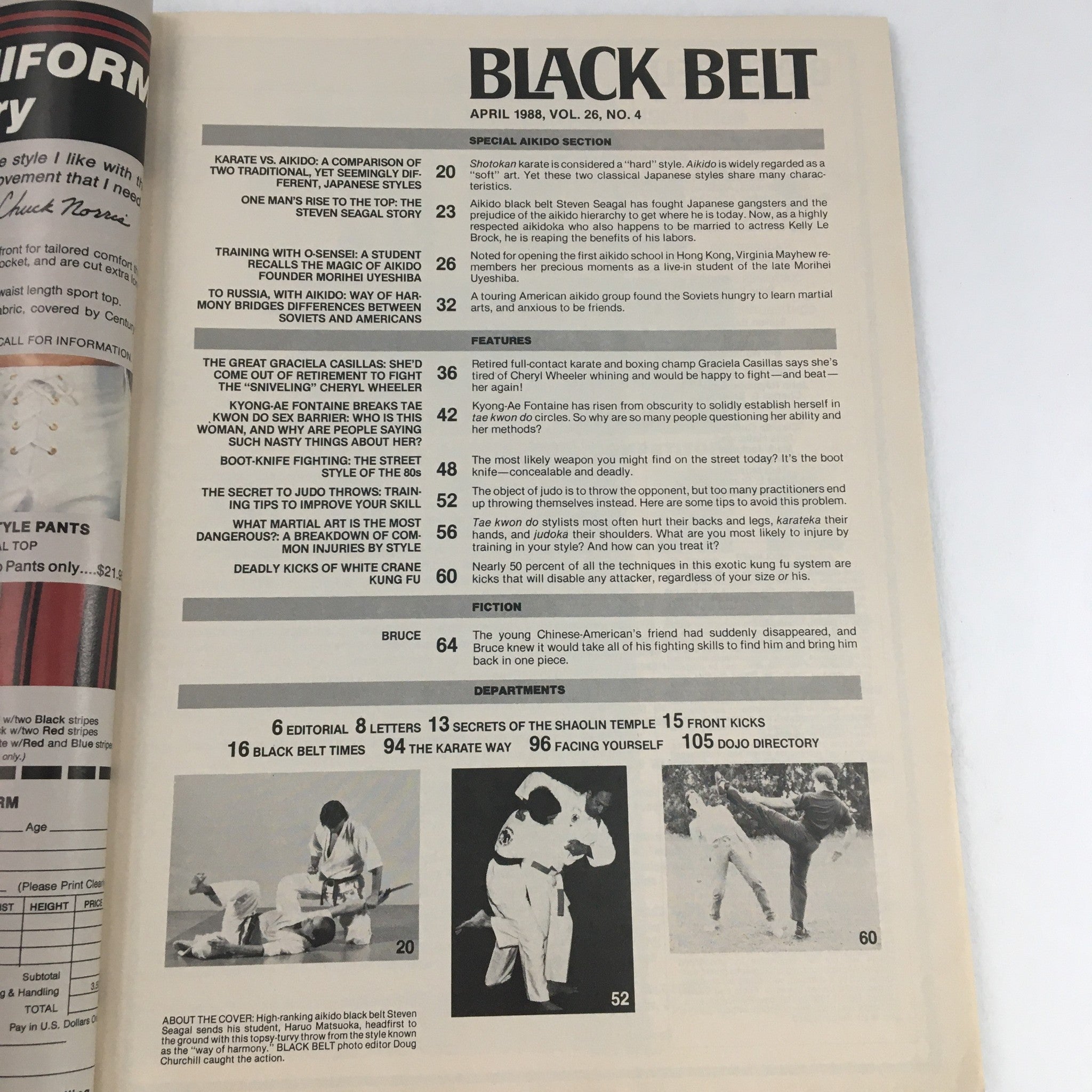 Black Belt Magazine April 1988 Vol 26 #4 Steven Seagal & Haruo Matsuoka Feature