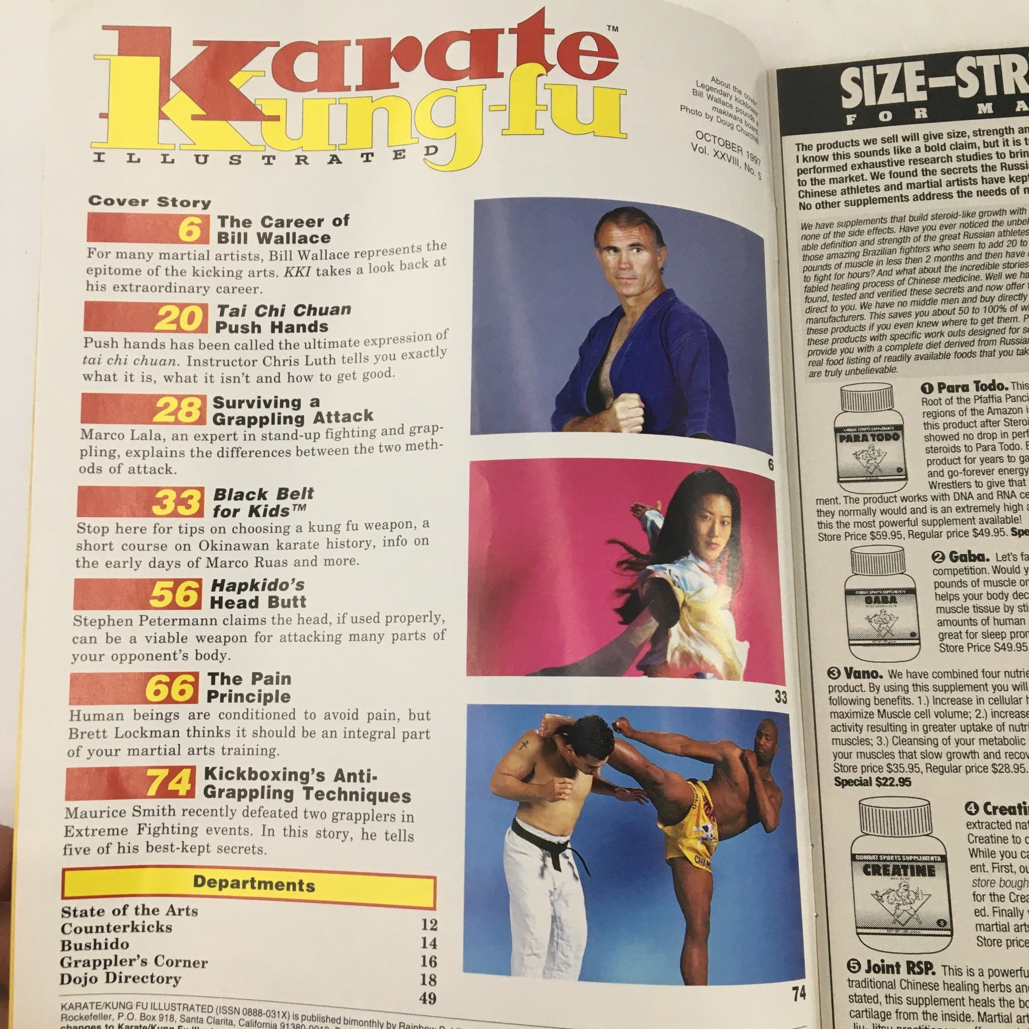 Karate Kung-Fu Illustrated Magazine October 1997 Bill Wallace and Mer-Mer Chen