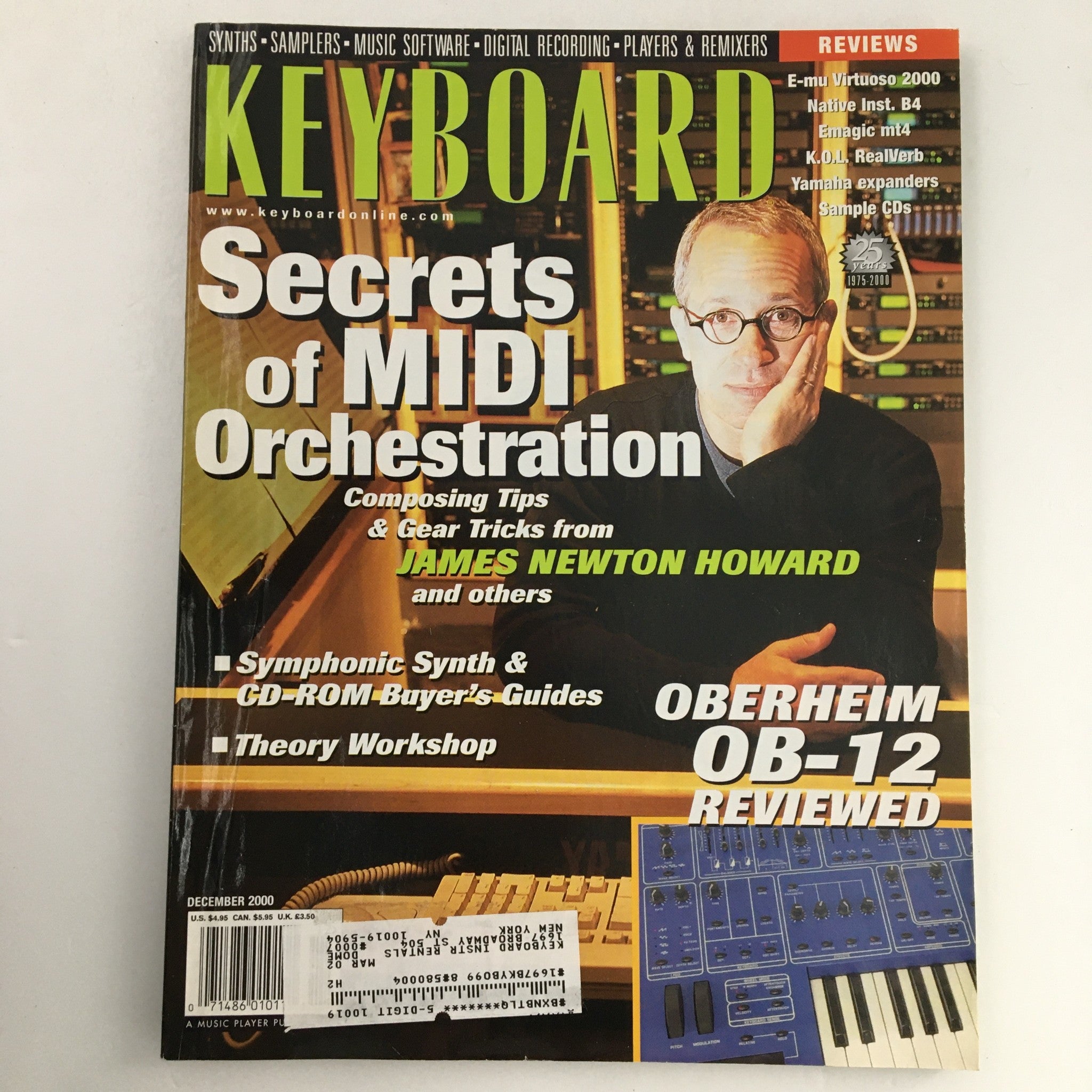 Keyboard Magazine December 2000 James Newton Howard & Oberheim OB-12 Reviewed