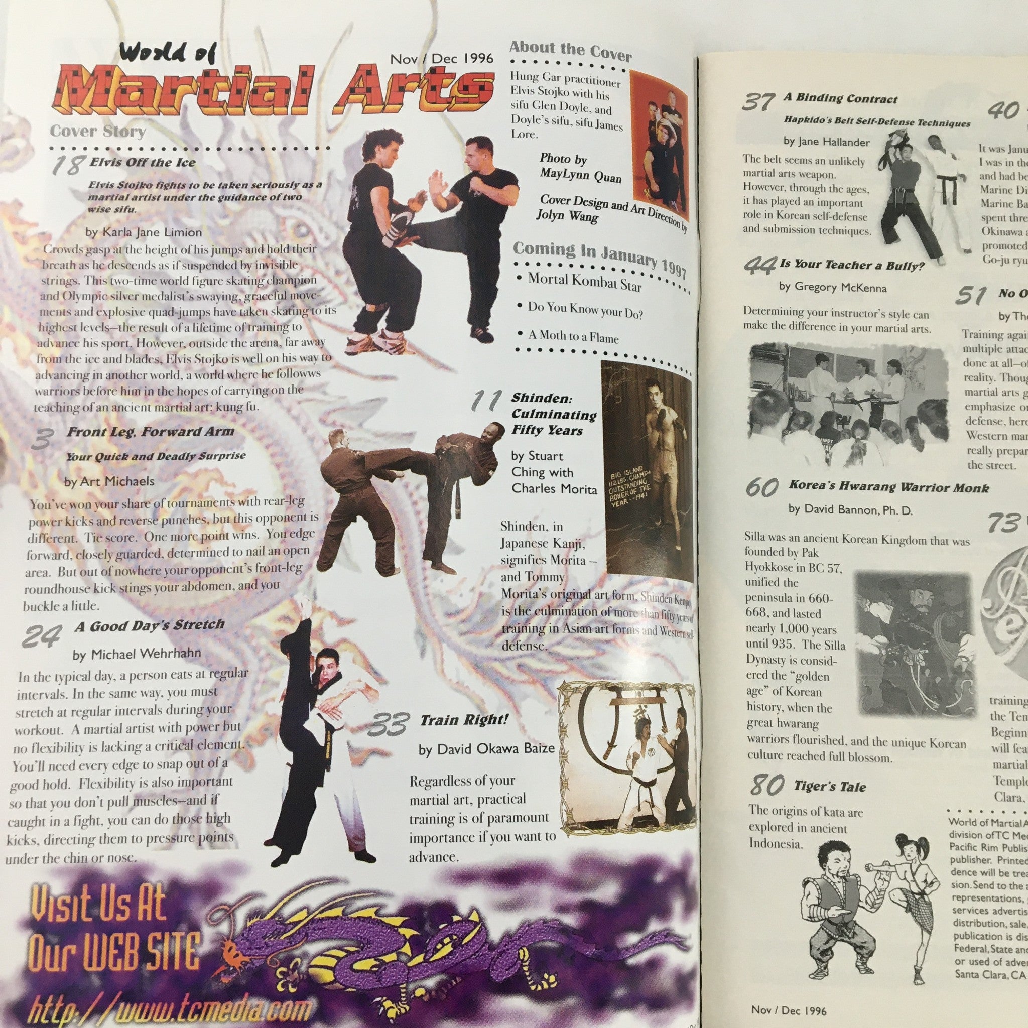 World of Martial Arts Magazine November-December 1996 Hung Gar's Elvis Stojko