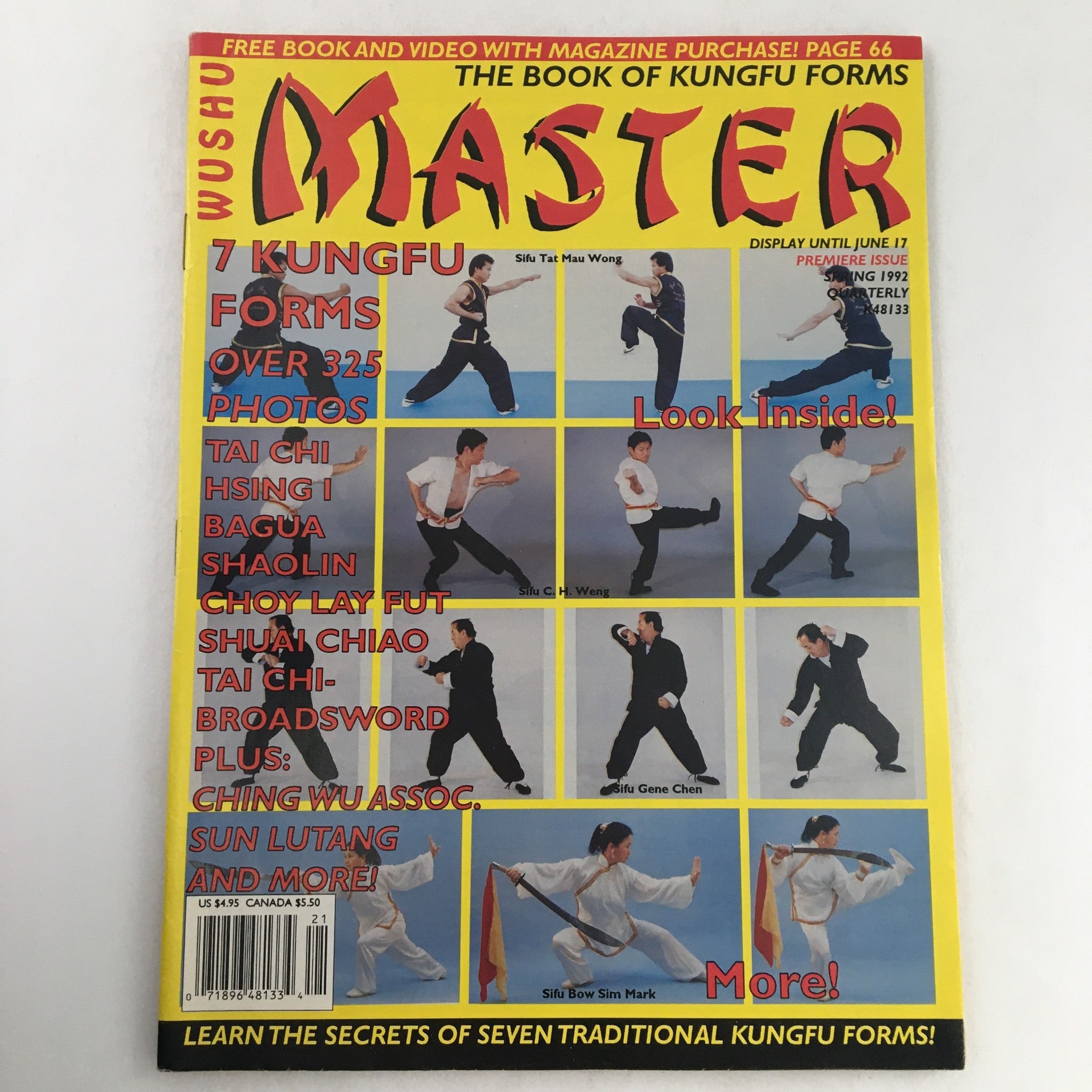 Wushu Master Magazine Spring 1992 Photos of 7 Kung-Fu Forms & Ching Wu Assoc.