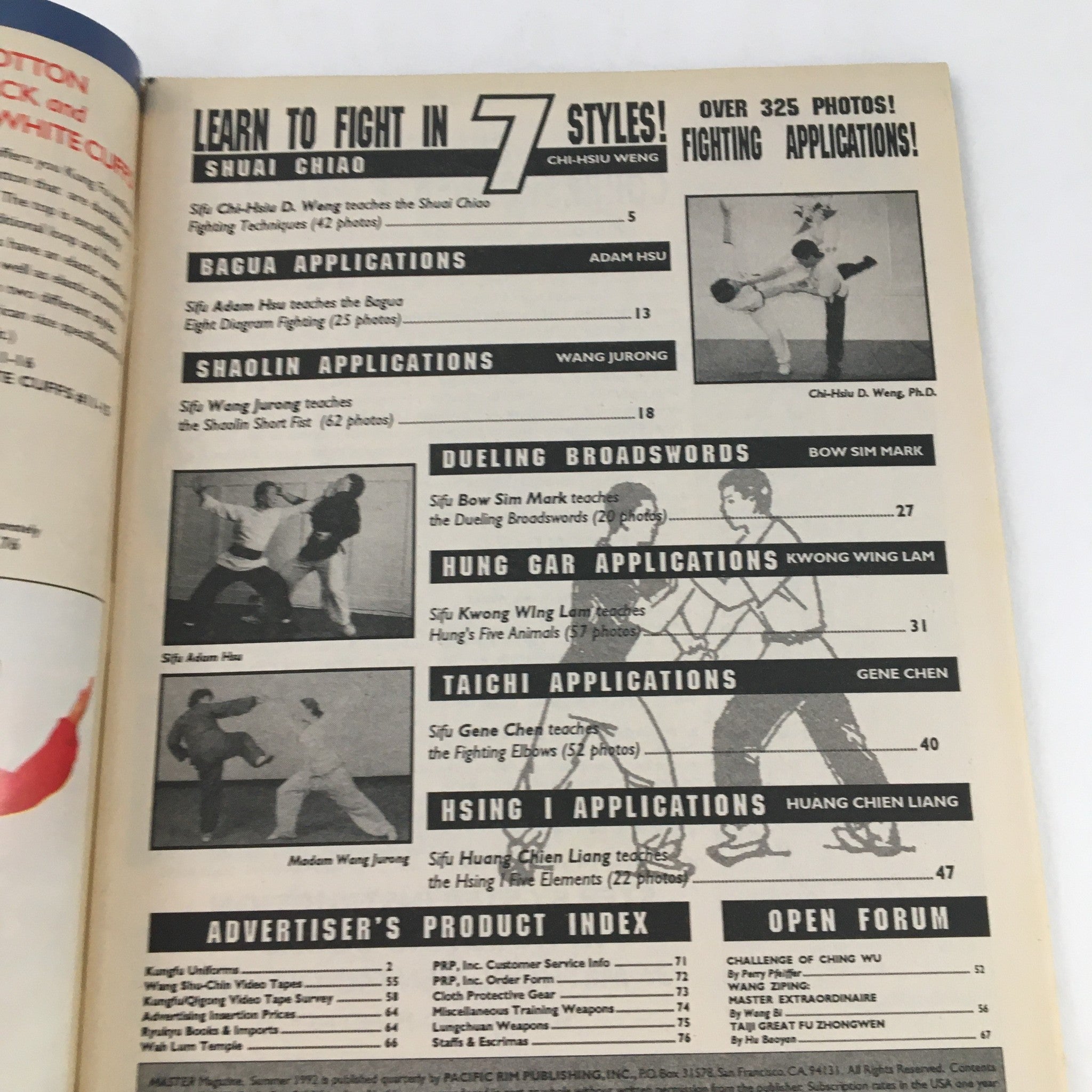 Wushu Master Magazine Summer 1992 Master Daniel Weng Shuai Chiao Feature