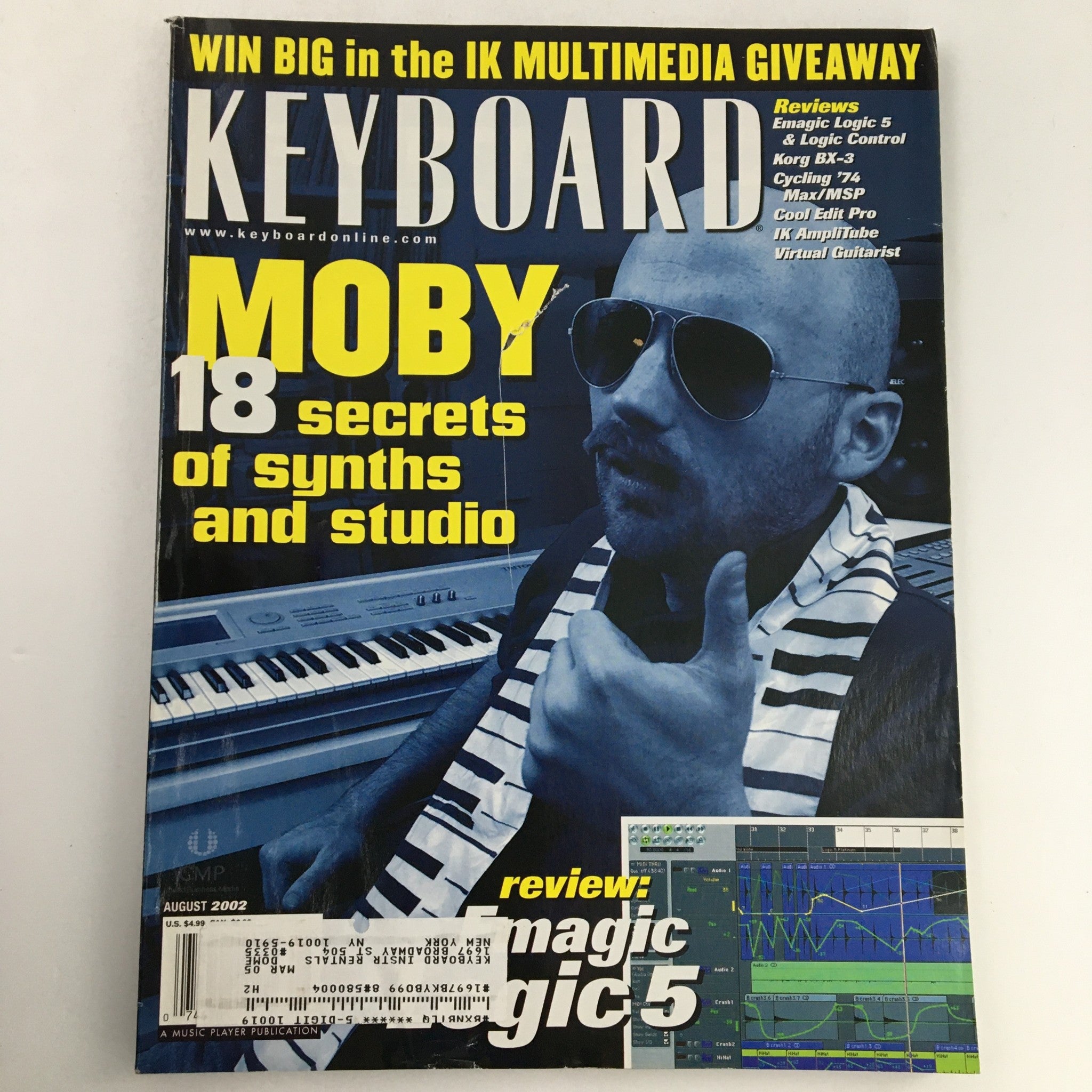 Keyboard Magazine August 2002 Moby Synths & Studio & Korg BX-3 Review