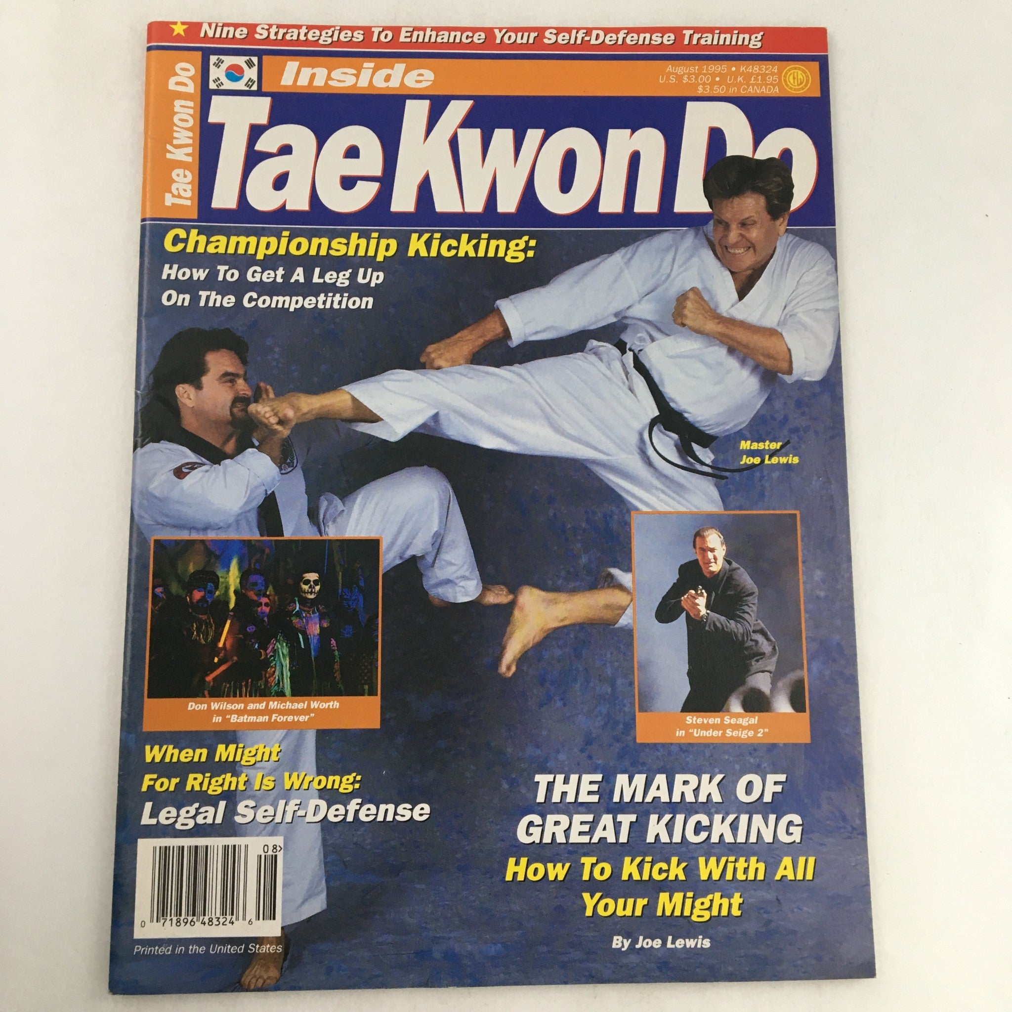 Inside Tae kwon do Magazine August 1995 Vol 4 #8 Master Joe Lewis & John Maynard