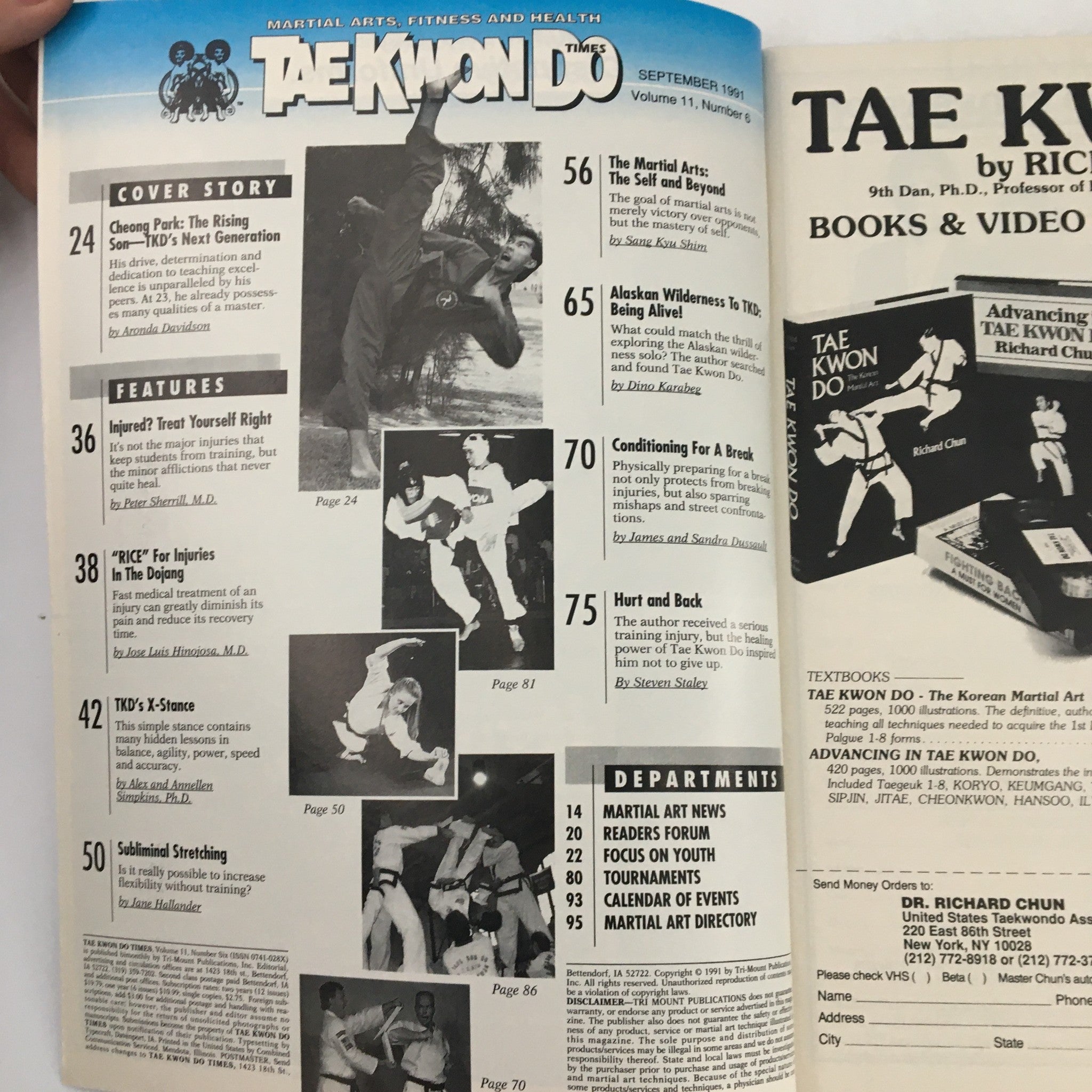 TaeKwonDo Times Magazine Vol 11 #6 September 1991 TKD's Next Cheong Park Feature