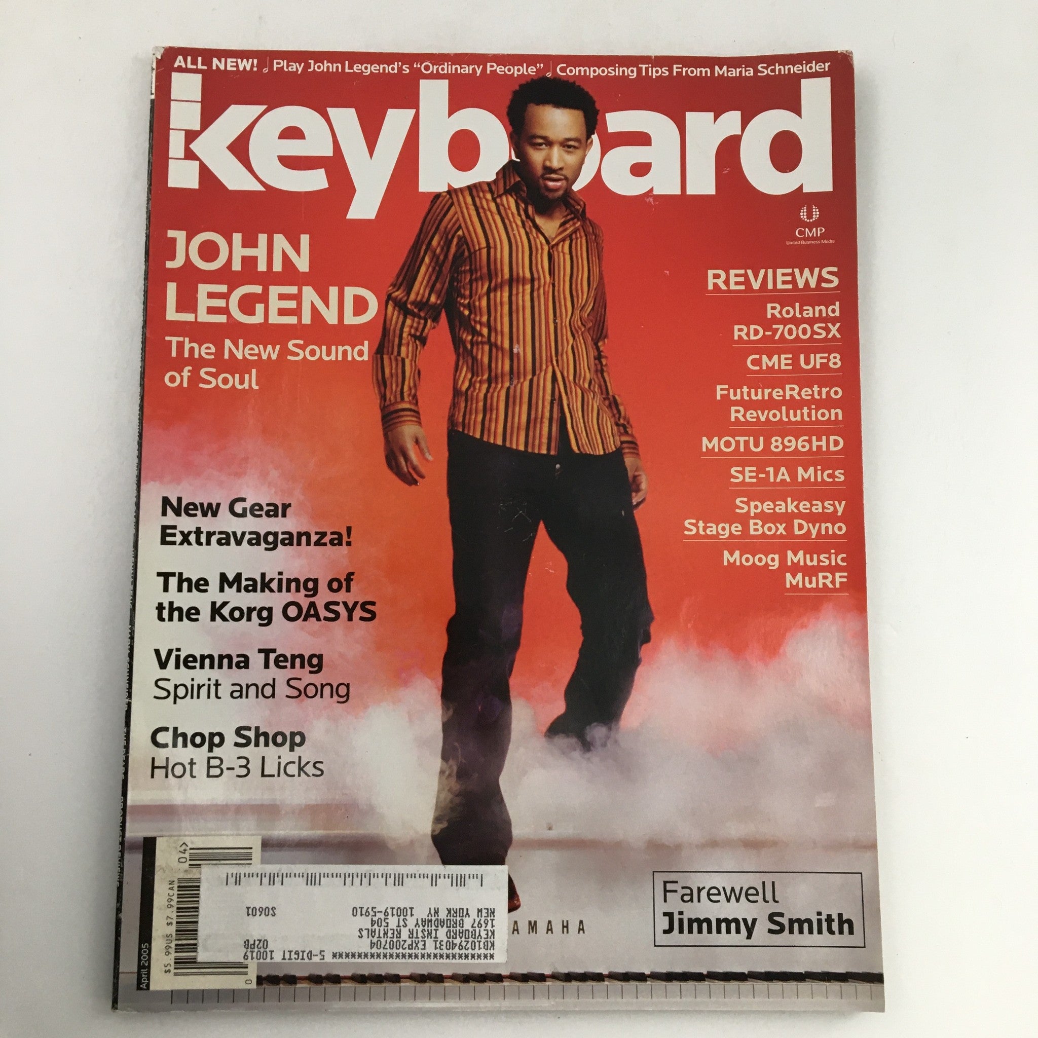 Keyboard Magazine April 2005 John Legend & Vienna Teng & Farewell Jimmy Smith