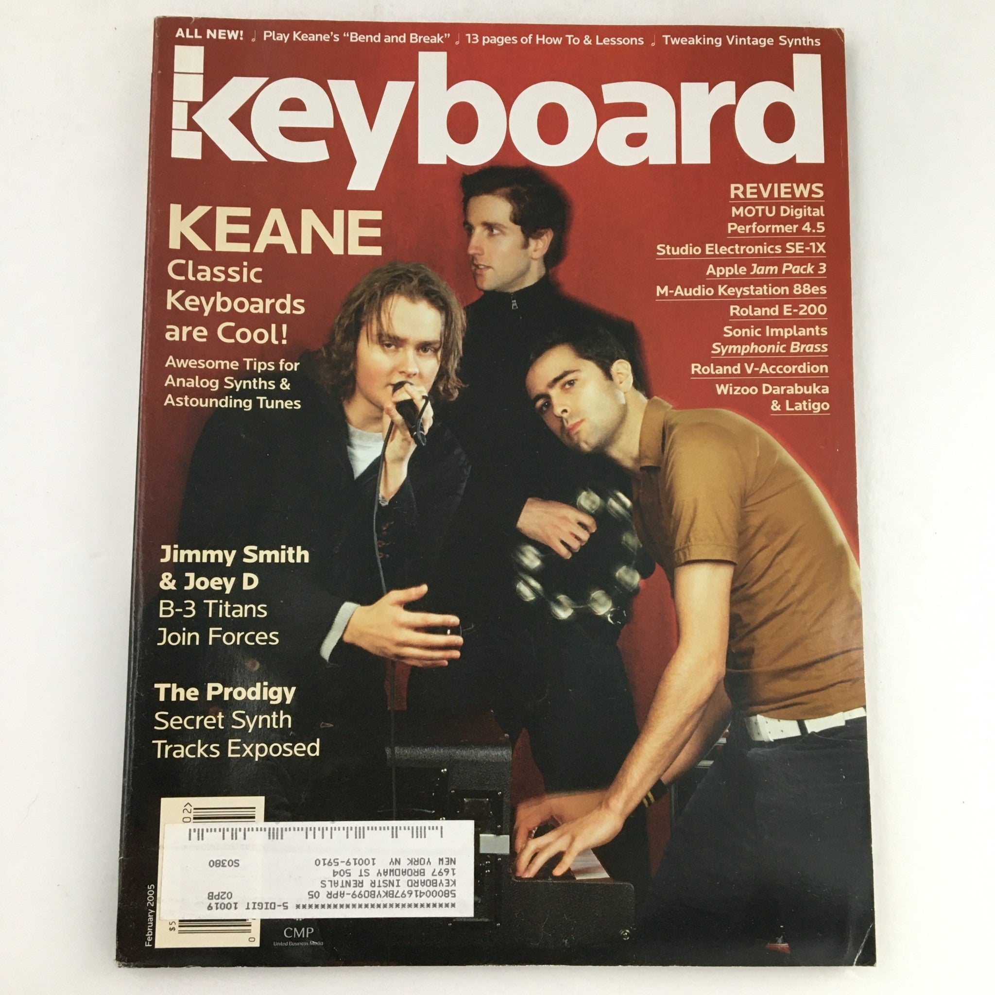 Keyboard Magazine February 2005 Jimmy Smith & Joey D & The Prodigy, VG