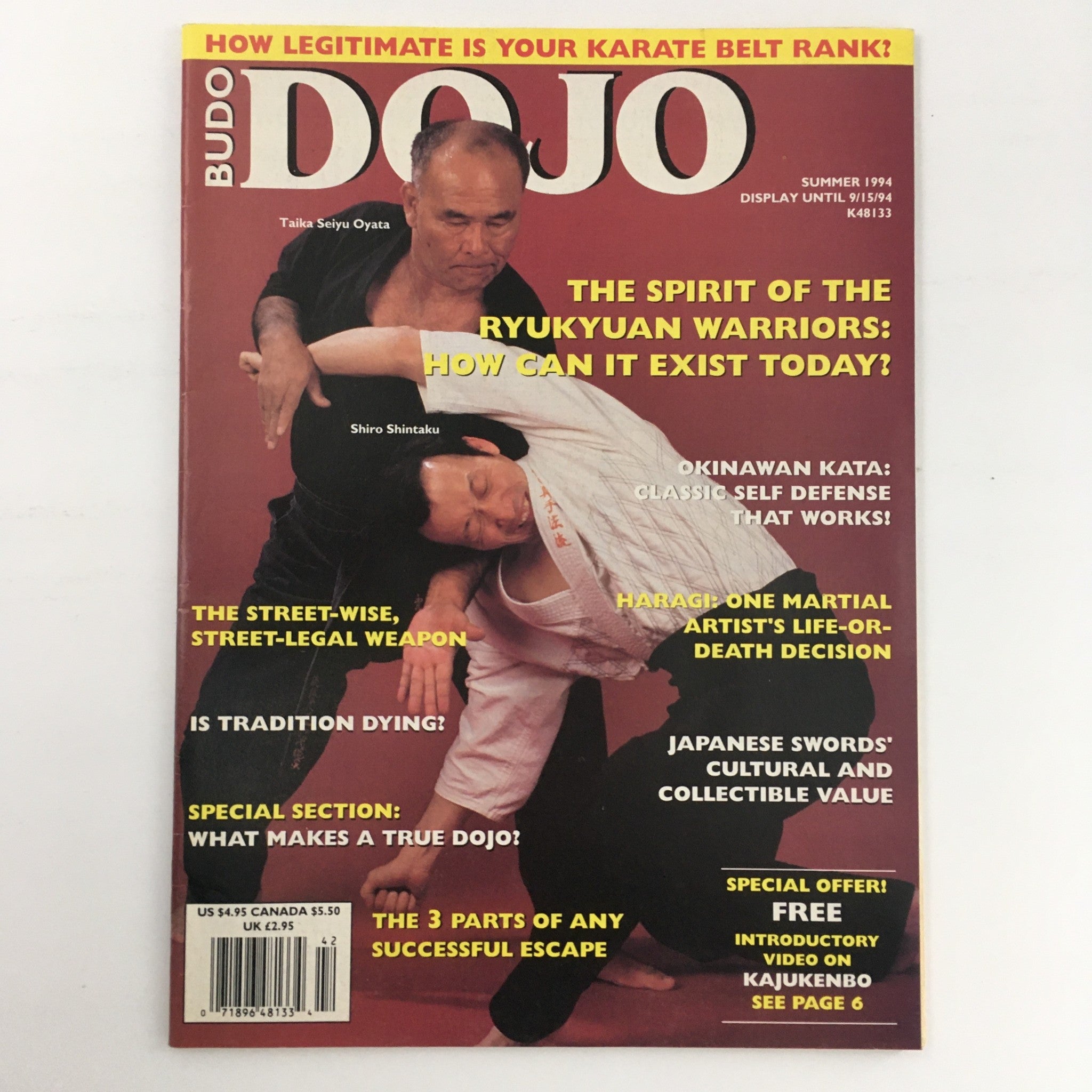 Budo Dojo Magazine Summer 1994 Taika Seiyu Oyata and Shiro Shintaku, No Label