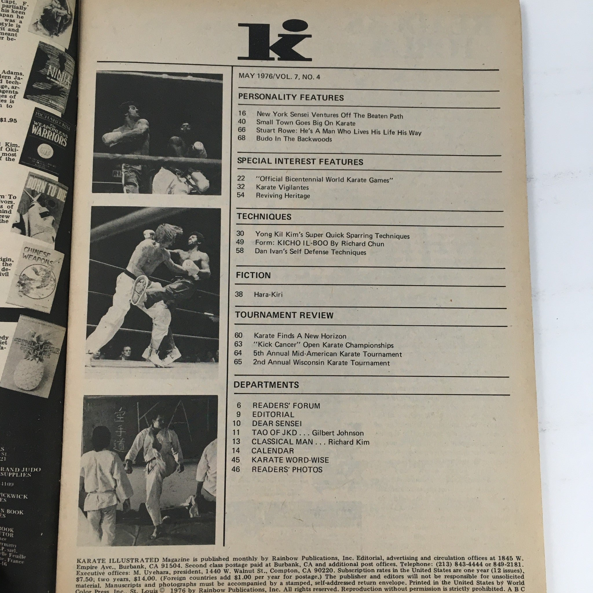 Karate Illustrated Magazine May 1976 Vol 7 #4 Makoto Ibushi & Kenneth Funakoshi