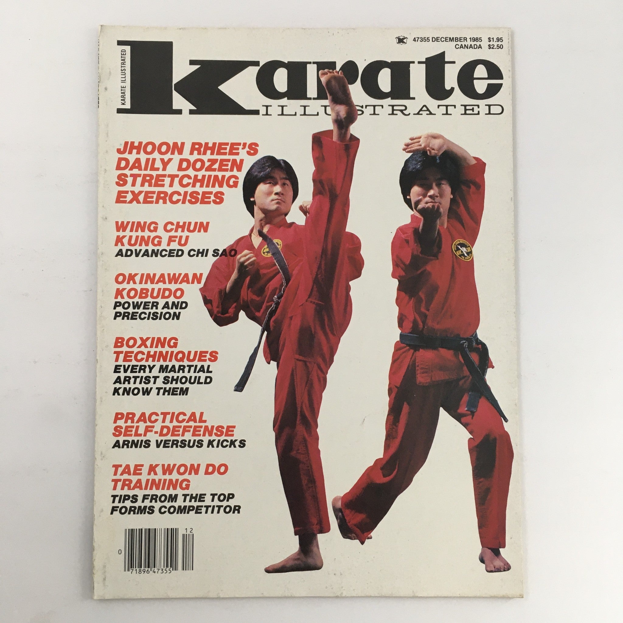 Karate Illustrated Magazine December 1985 Vol 16 #12 John Chung Cover, VG