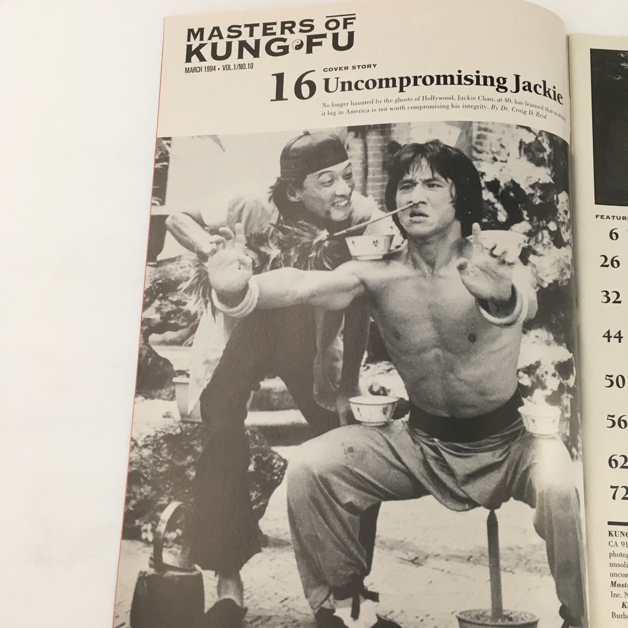 Masters of Kung Fu Magazine March 1994 Vol 1 #10 Jackie Chan Feature No Label VG