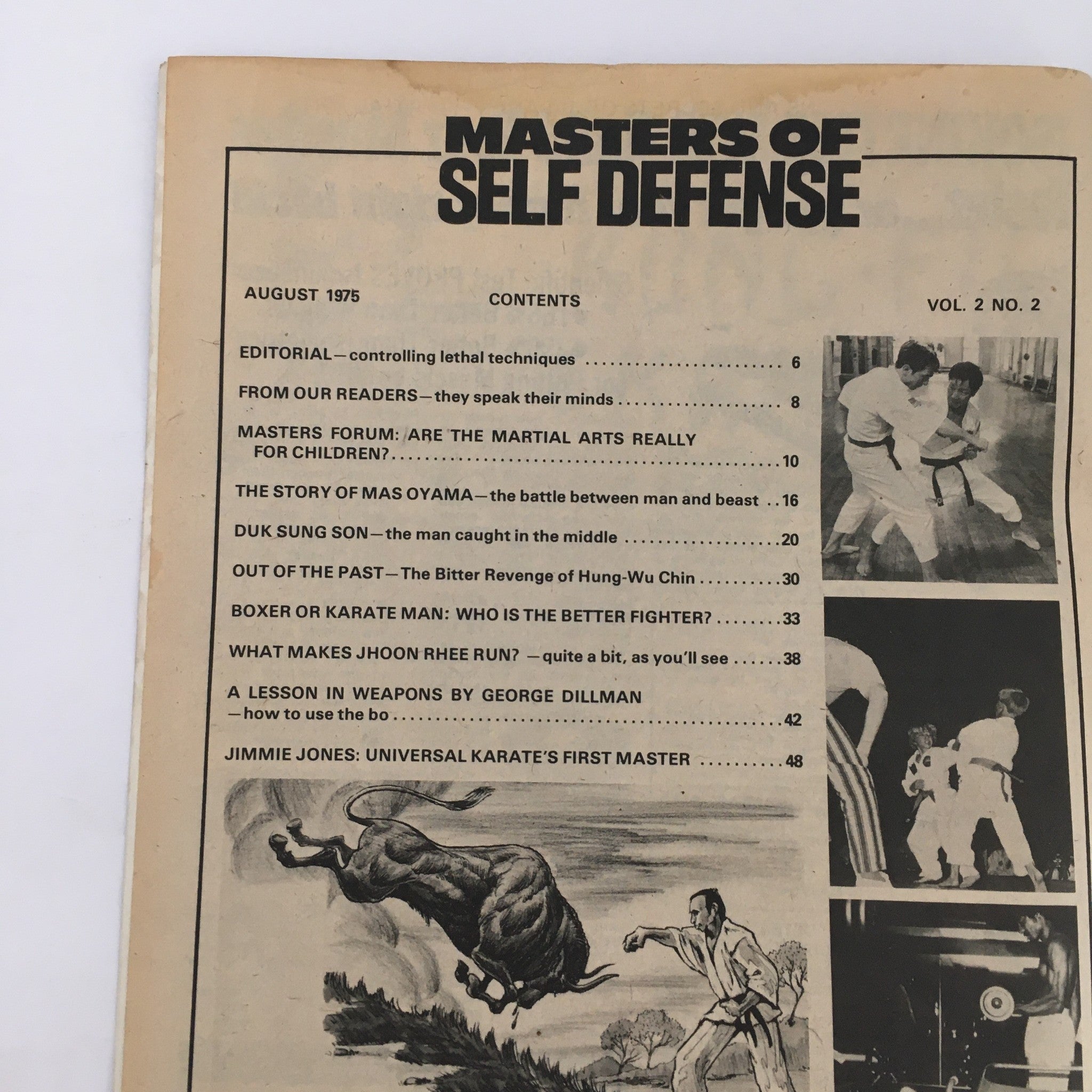 Masters of Self Defense Magazine August 1975 Vol 2 #2 Jimmie Jones Feature