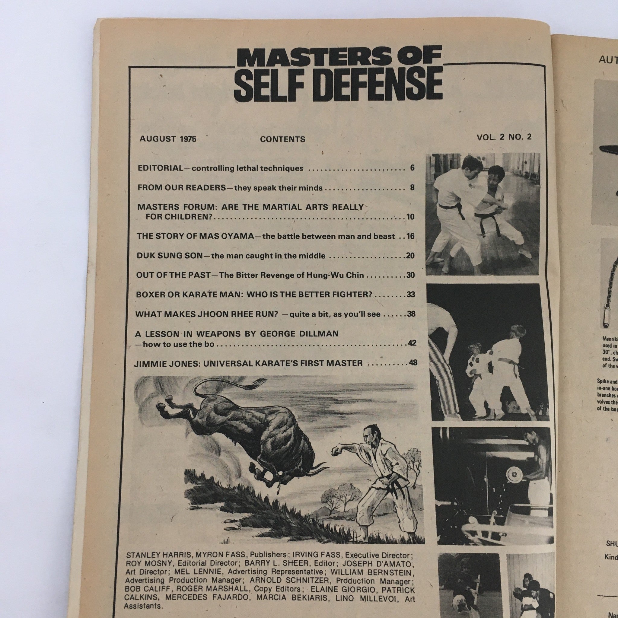 Masters of Self Defense Magazine August 1975 Vol 2 #2 Jimmie Jones, No Label