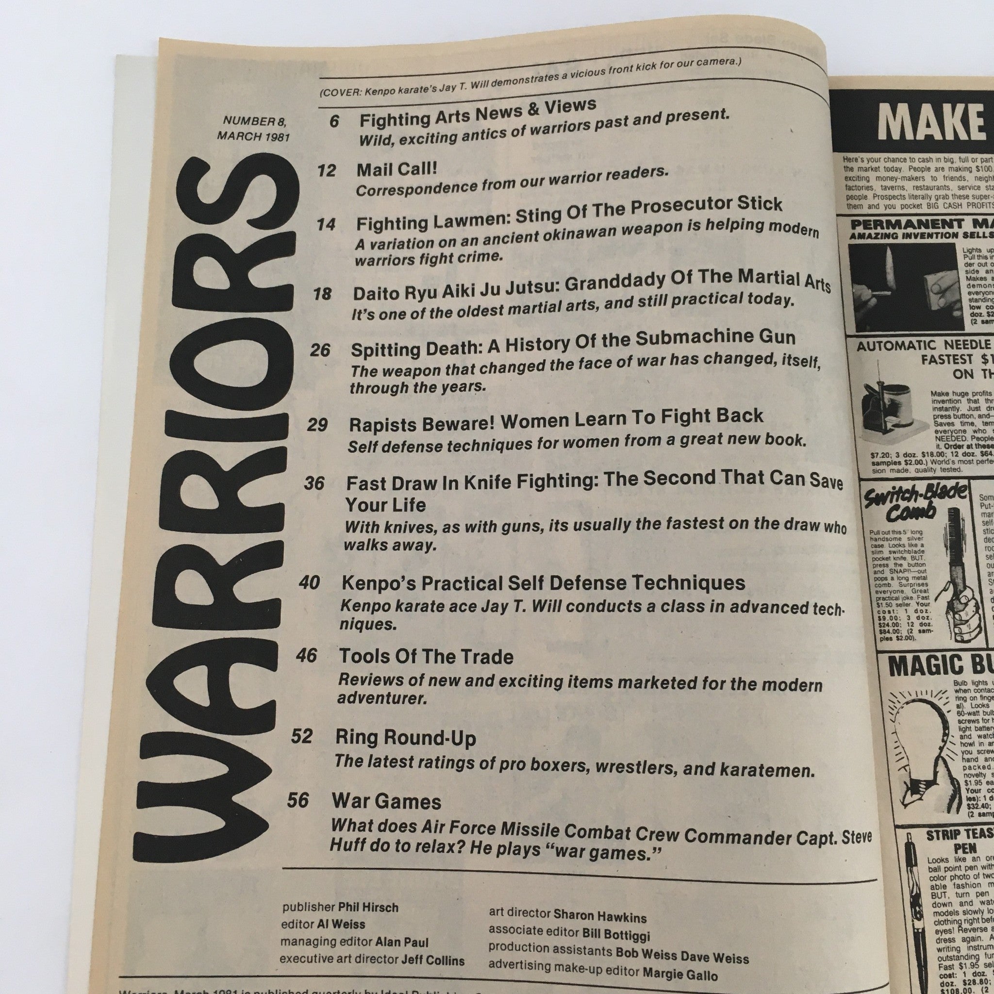 Warriors Magazine March 1981 No. 18 Jay Will Feature & Daito Ryu Aiki Ju Jutsu