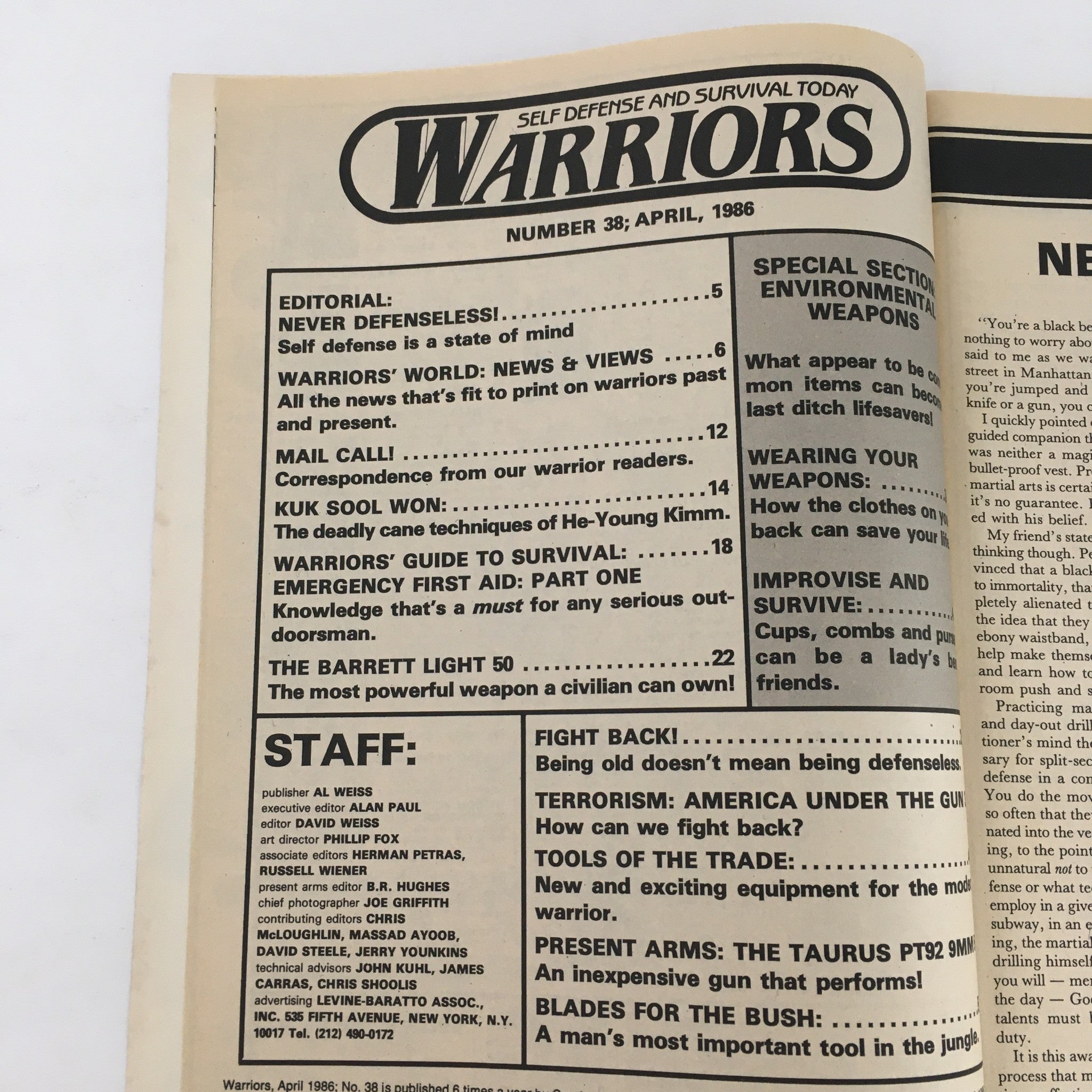 Warriors Magazine April 1986 No. 38 He Young Kimm Fighting Blades Feature